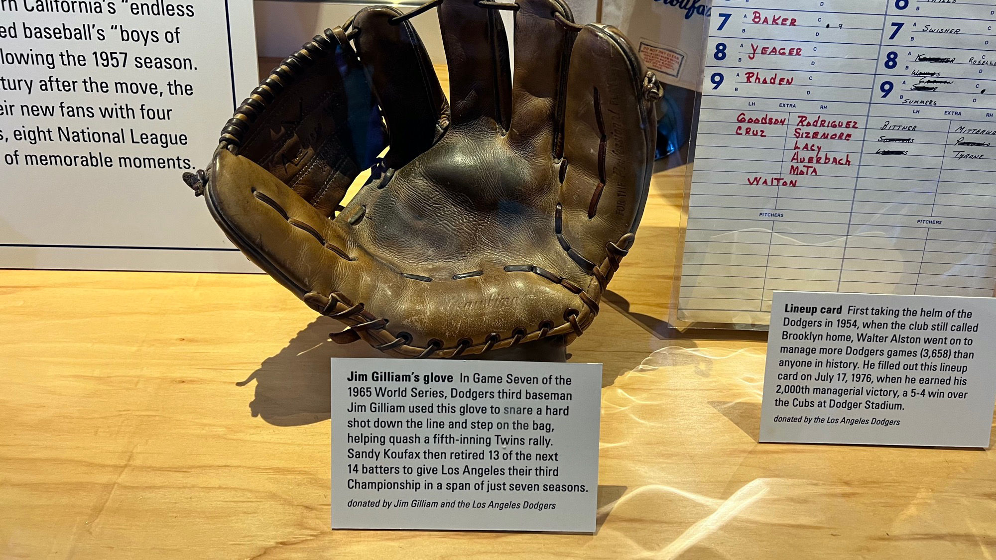 Baseball HoF Jim Gilliam's Glove