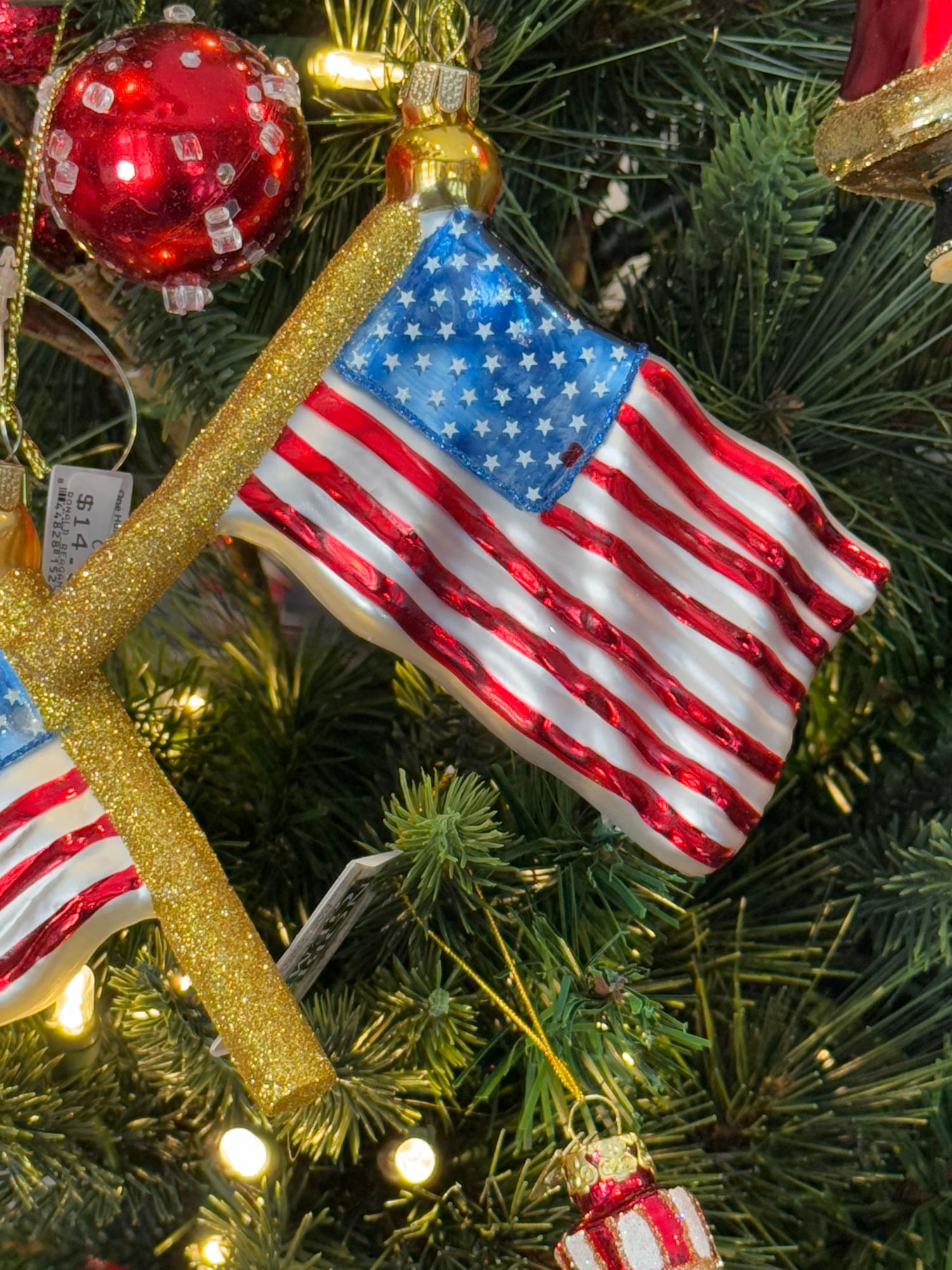 Reagan Library Gift Shop American Flag Christmas Ornament