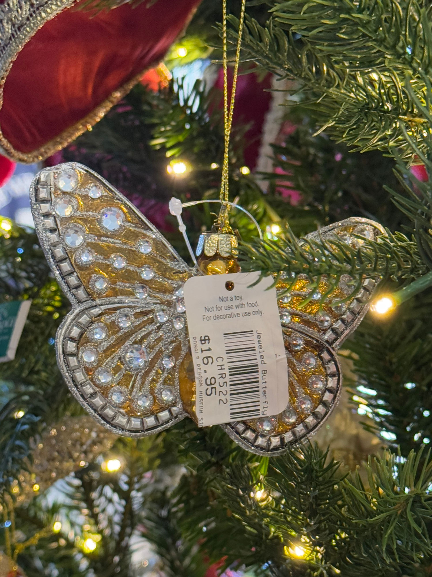 Reagan Library Gift Shop Butterfly Christmas Ornament