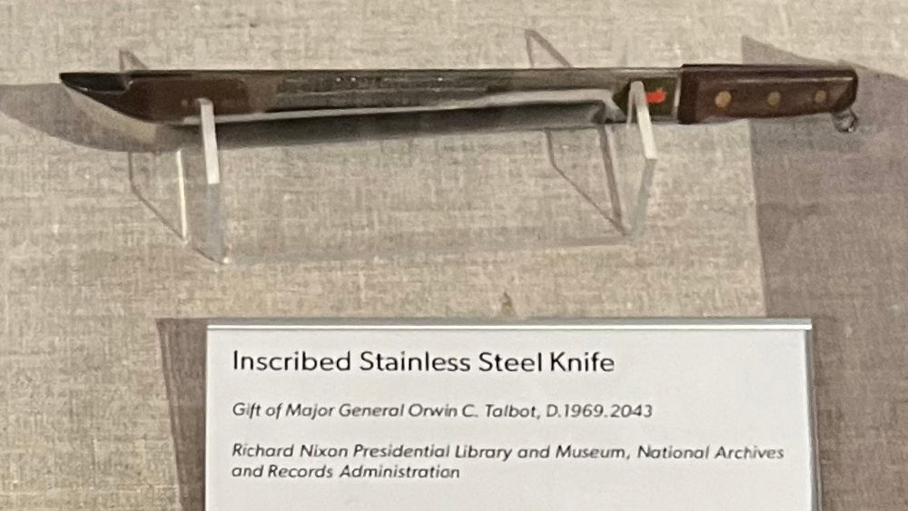 Inscribed Stainless Steel Knife