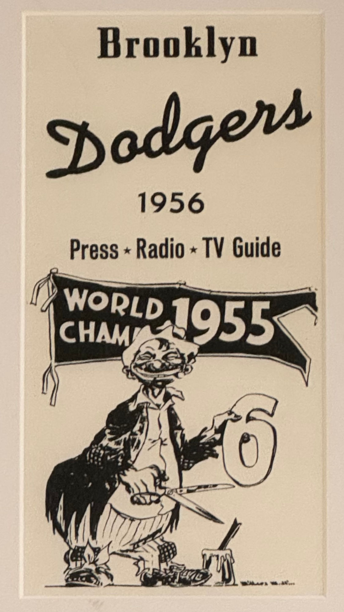 1956 Brooklyn Dodgers Press Radio TV Guide Cover 1956 Brooklyn Dodgers Press Radio TV Guide Cover