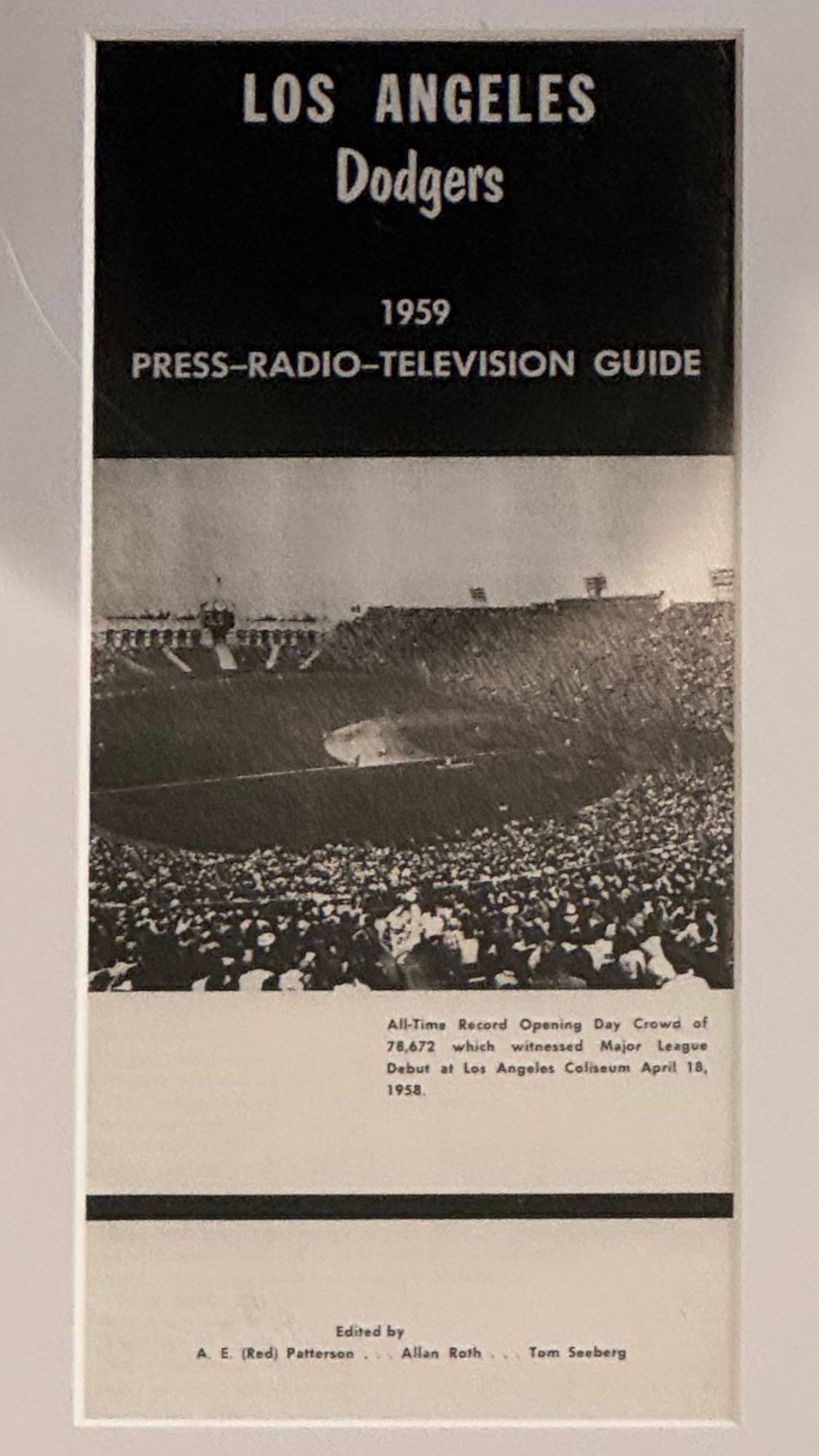 1959 Los Angeles Dodgers Press Radio Television Guide Cover 1959 Los Angeles Dodgers Press Radio Television Guide Cover
