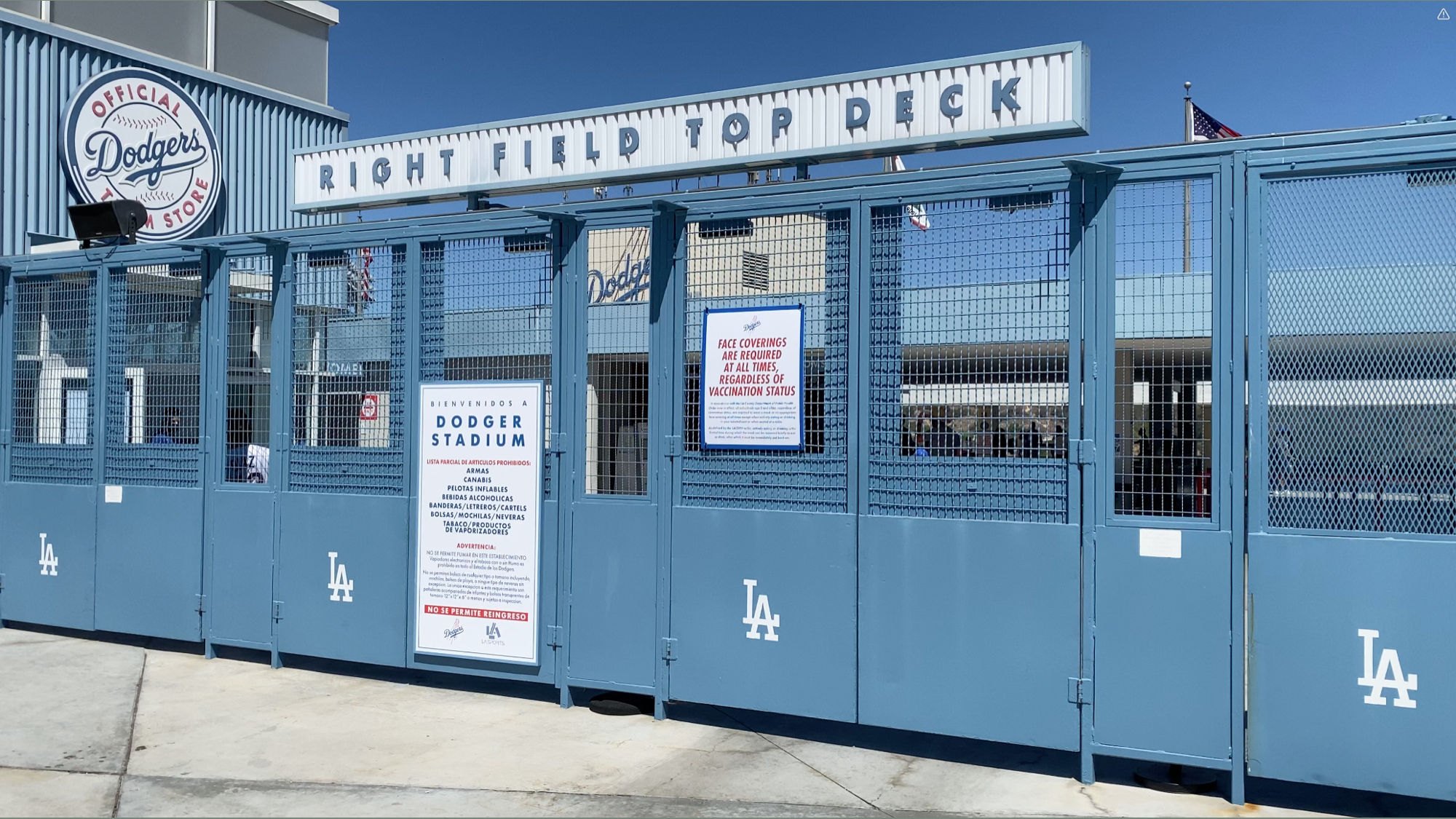 Entrances and Exits at Dodger Stadium