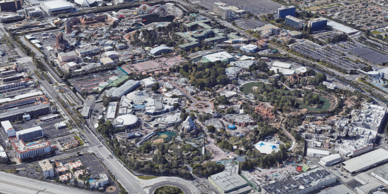 Disneyland on Google Satellite