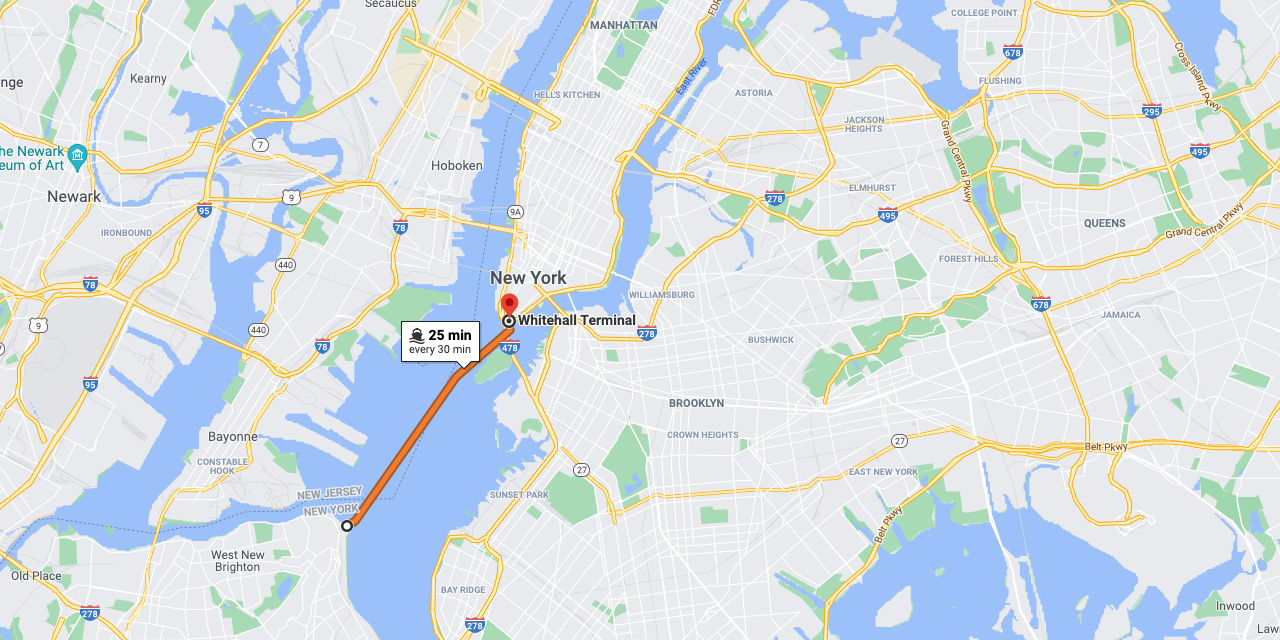 Staten Island Ferry Google Map 