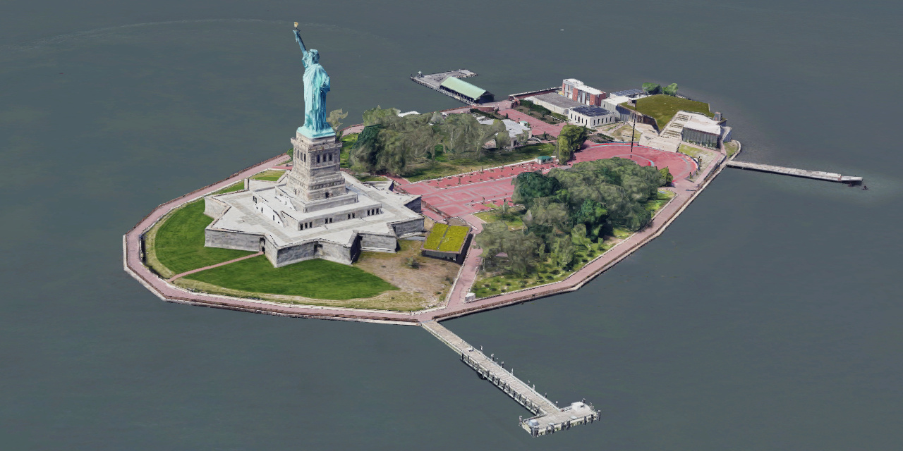 Google Satellite Statue of Liberty