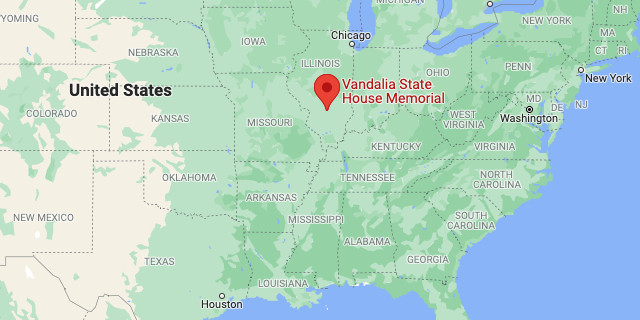 Vandalia State House Memorial on US Map