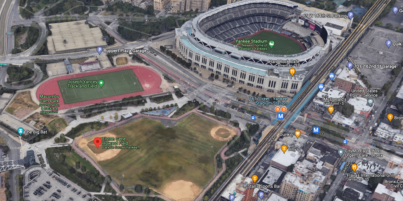Yankee Stadium on Google Map Satellite