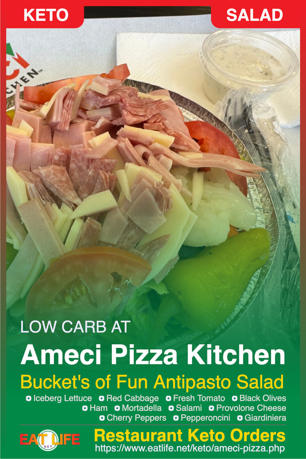 Ameci Pizza Keto Antipasto Salad