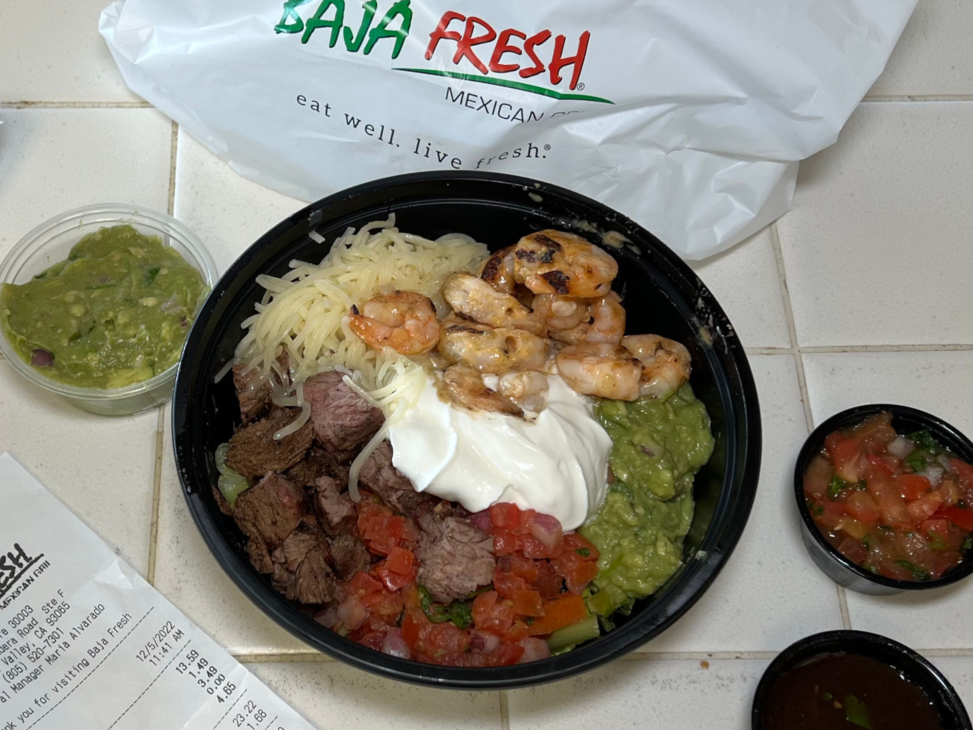 Baja Fresh Keto Baja Burrito Bowl