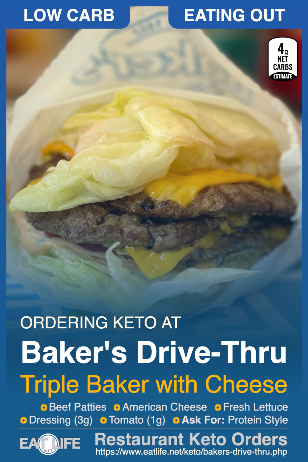 Bakers Drive Thru Keto Triple Baker With Cheese