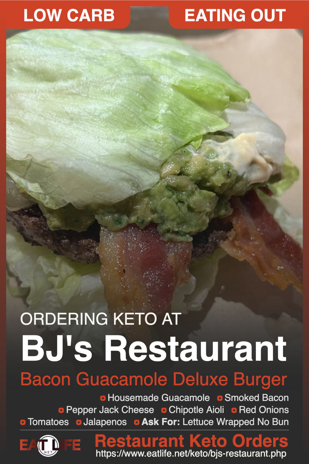 Bjs Restaurant Keto Bacon Guacamole Deluxe Burger