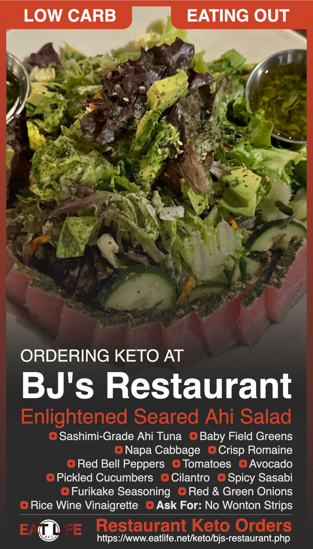 Bjs Restaurant Keto Enlightened Seared Ahi Salad