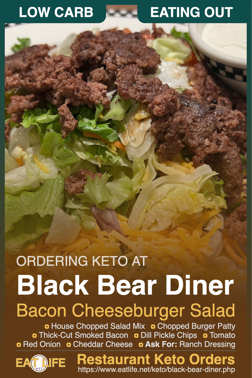 Black Bear Diner Keto Bacon Cheeseburger Salad