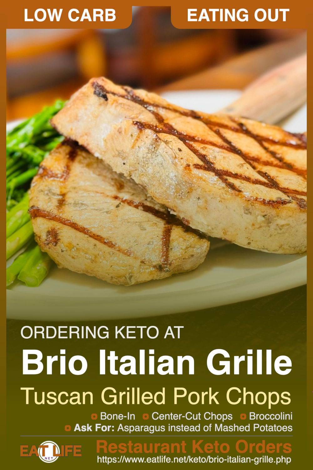 Brio Italian Grille Keto Tuscan Grilled Pork Chops