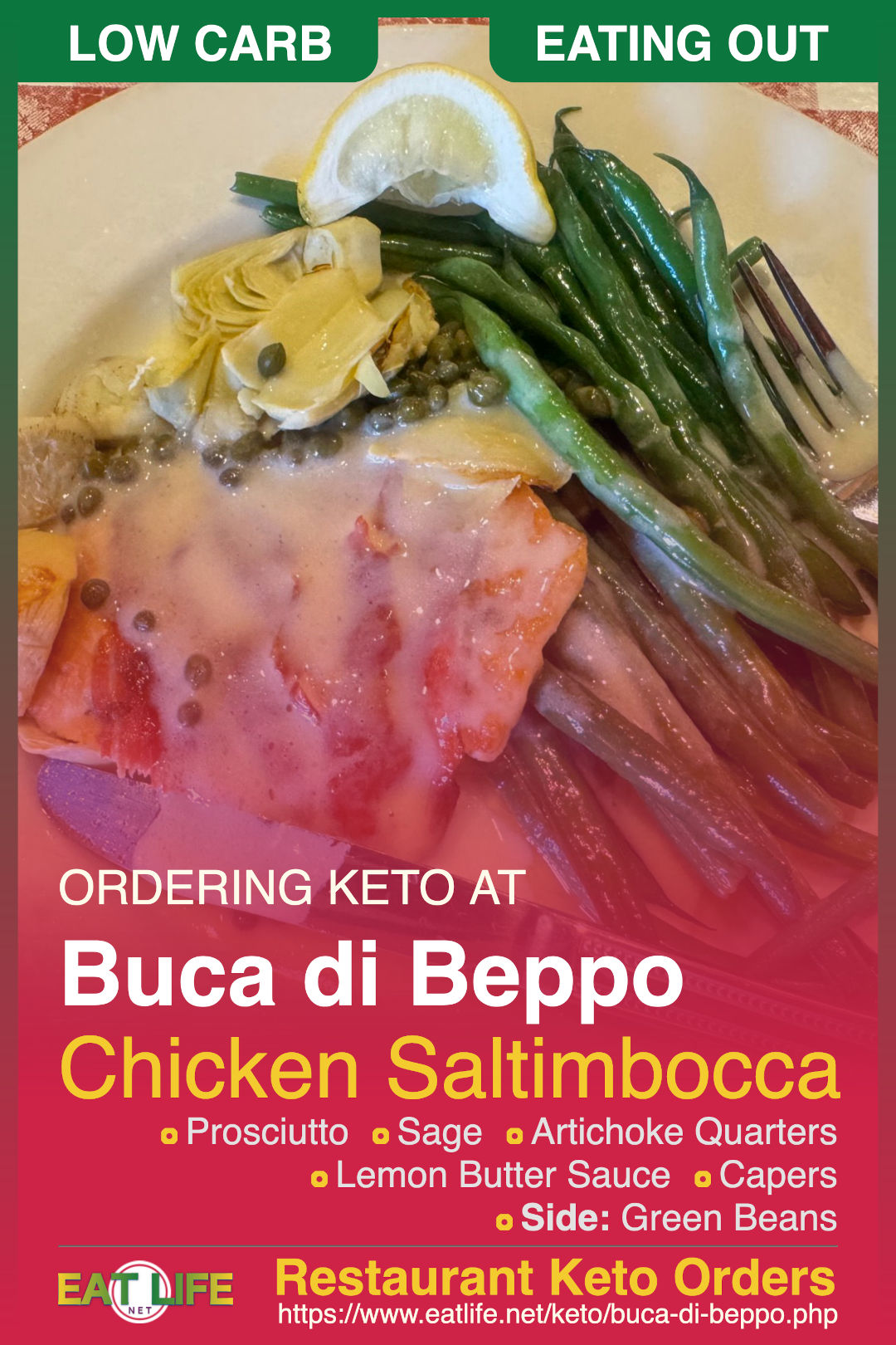 Buca Di Beppo Keto Chicken Saltimbocca