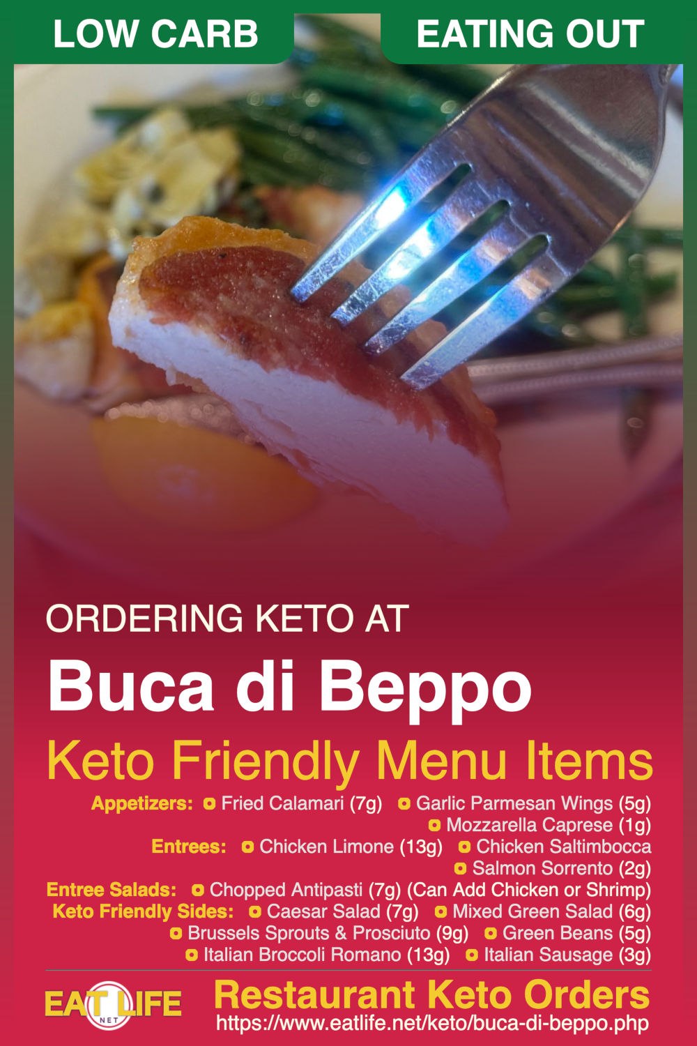 Keto at Buca di Beppo