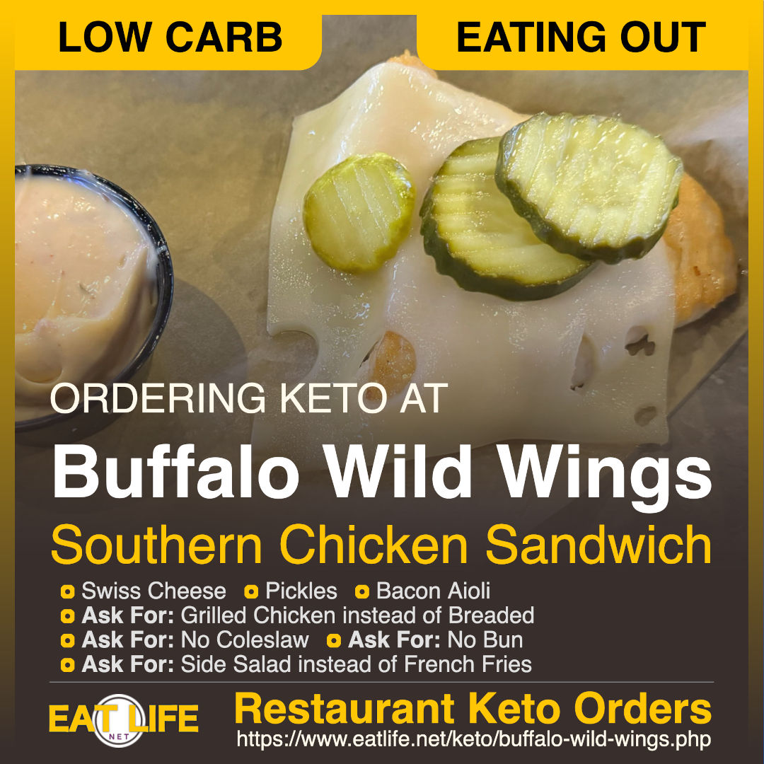 Buffalo Wild Wings Keto Southern Chicken Sandwich