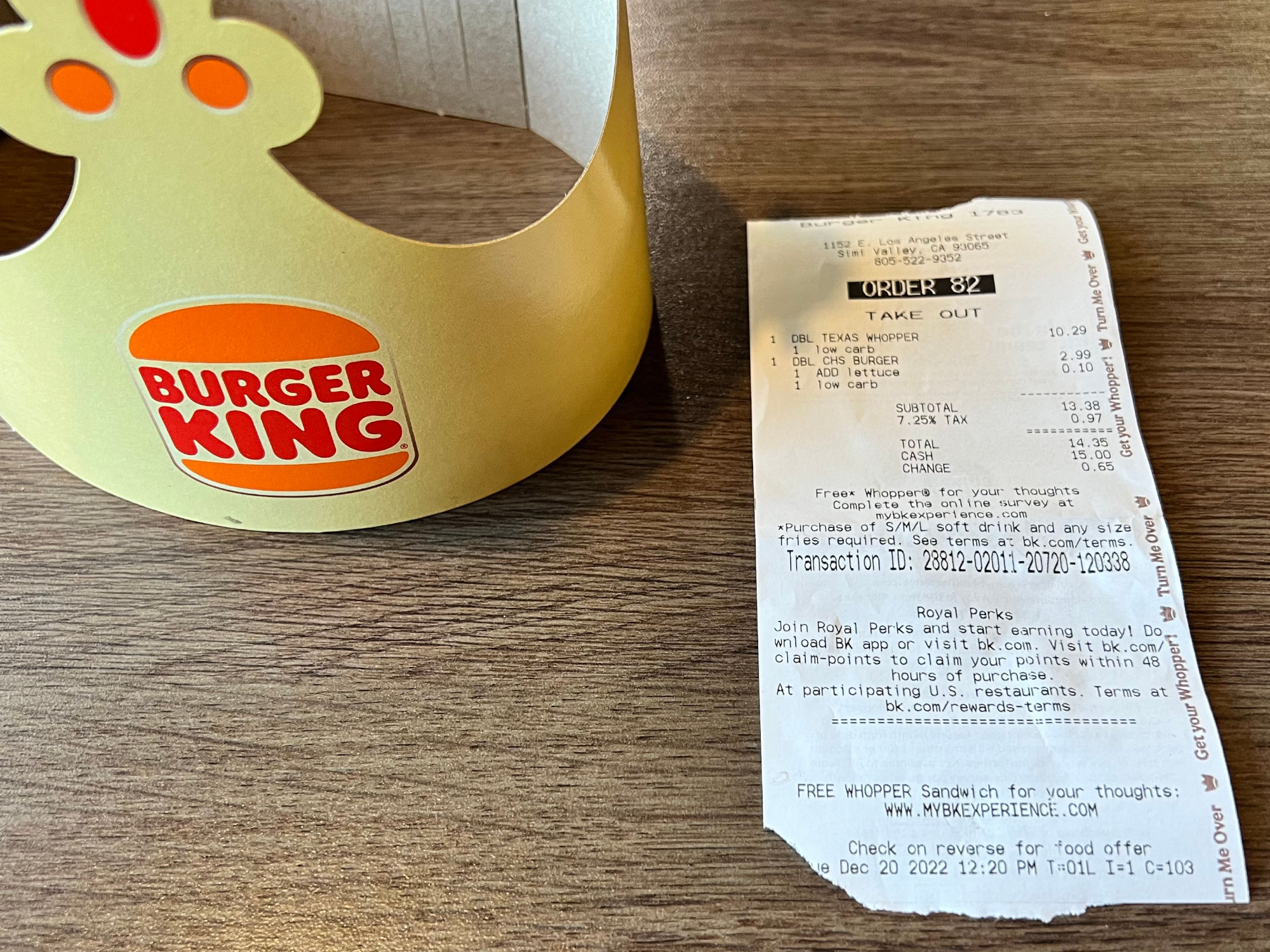 Burger King Keto Double Cheeseburger