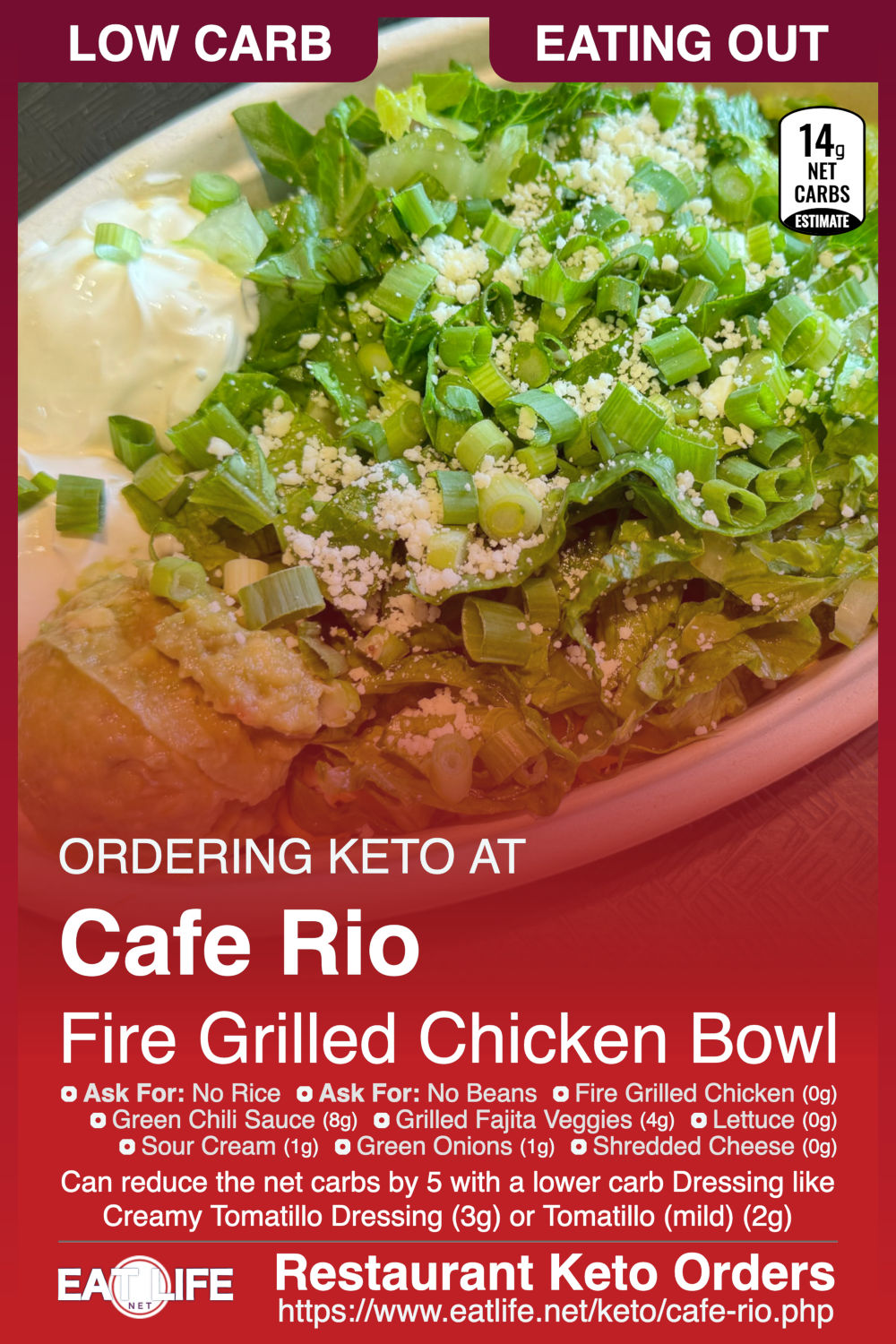 Cafe Rio Keto Fire Grilled Chicken Bowl