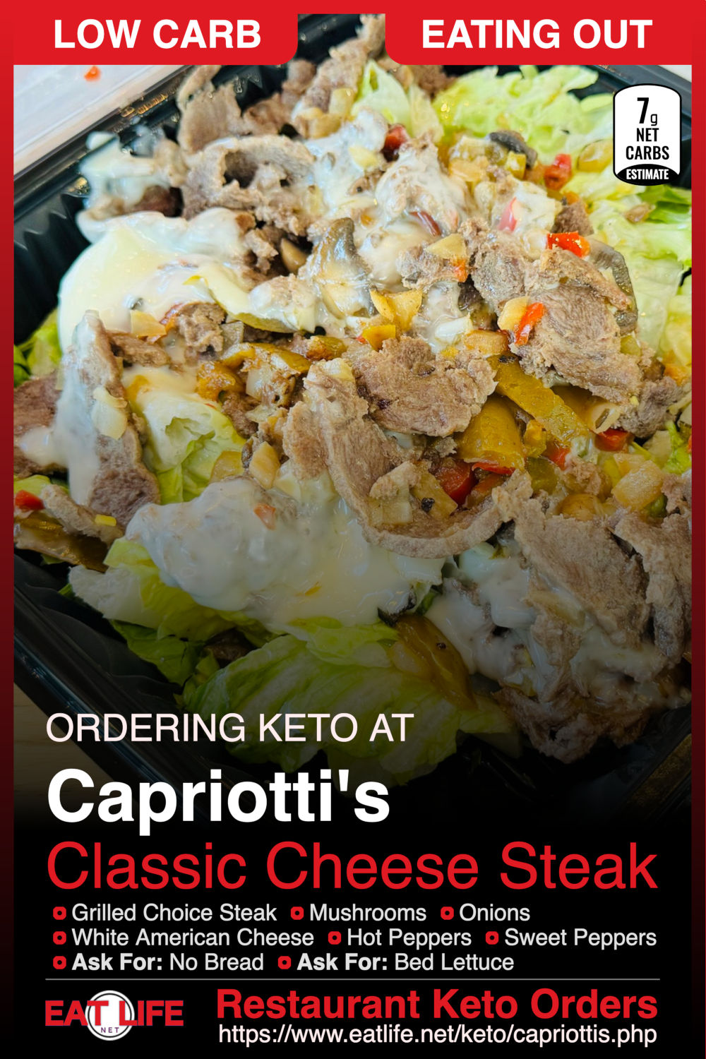 Capriottis Keto Classic Cheese Steak