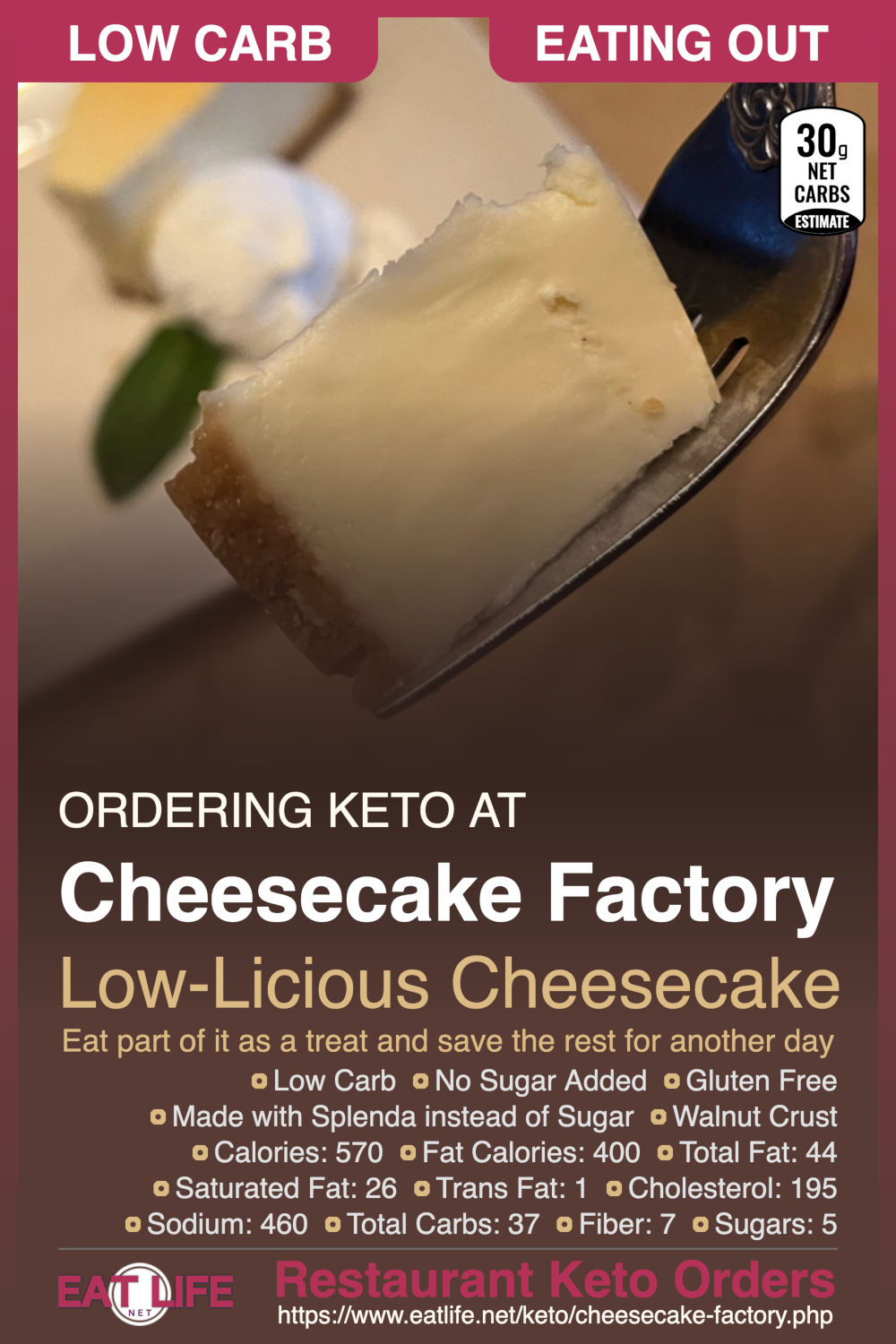 Cheesecake Factory Keto Low Carb Cheesecake