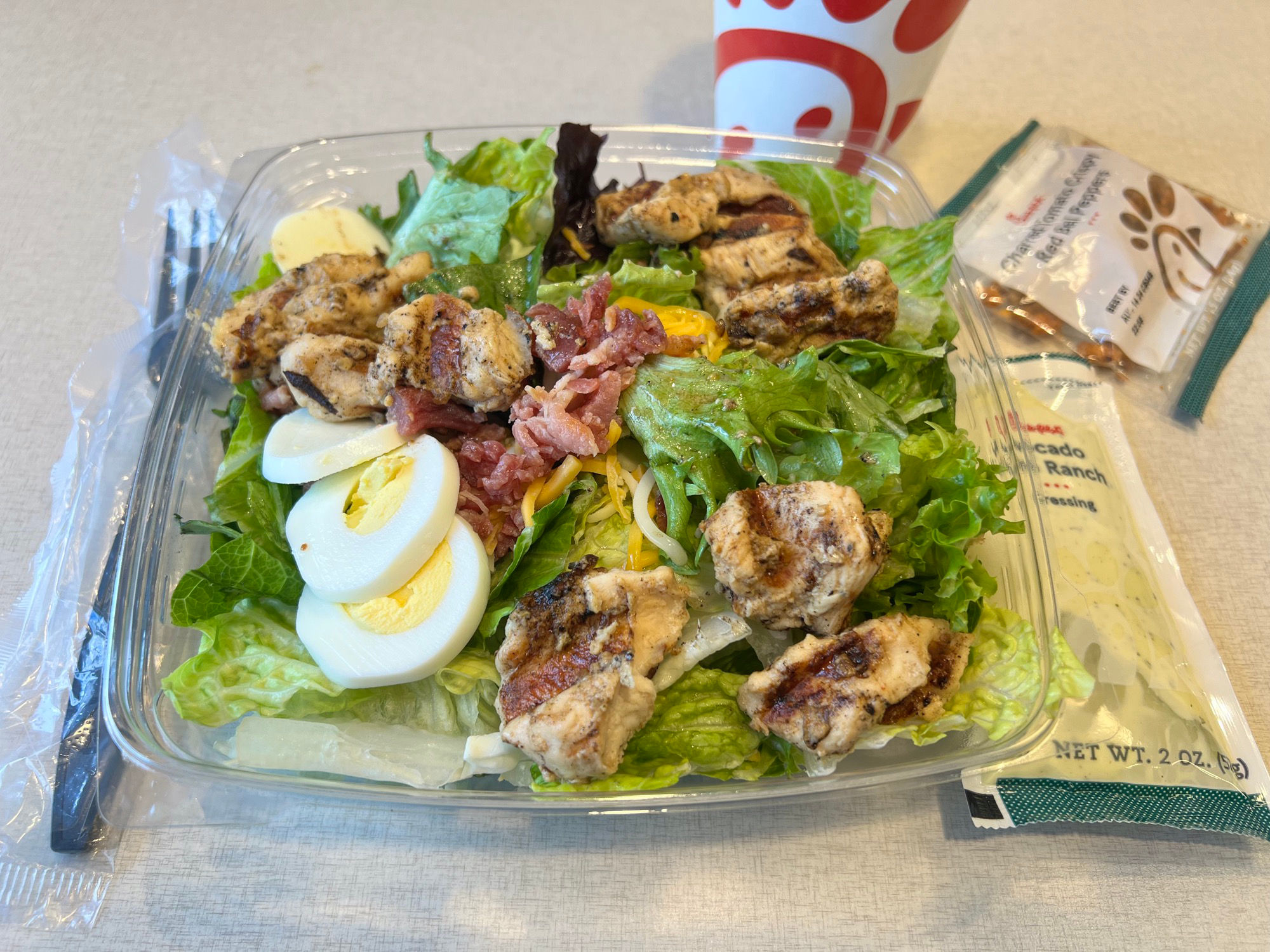 Chick Fil A Keto Cobb Salad With Grilled Nuggets