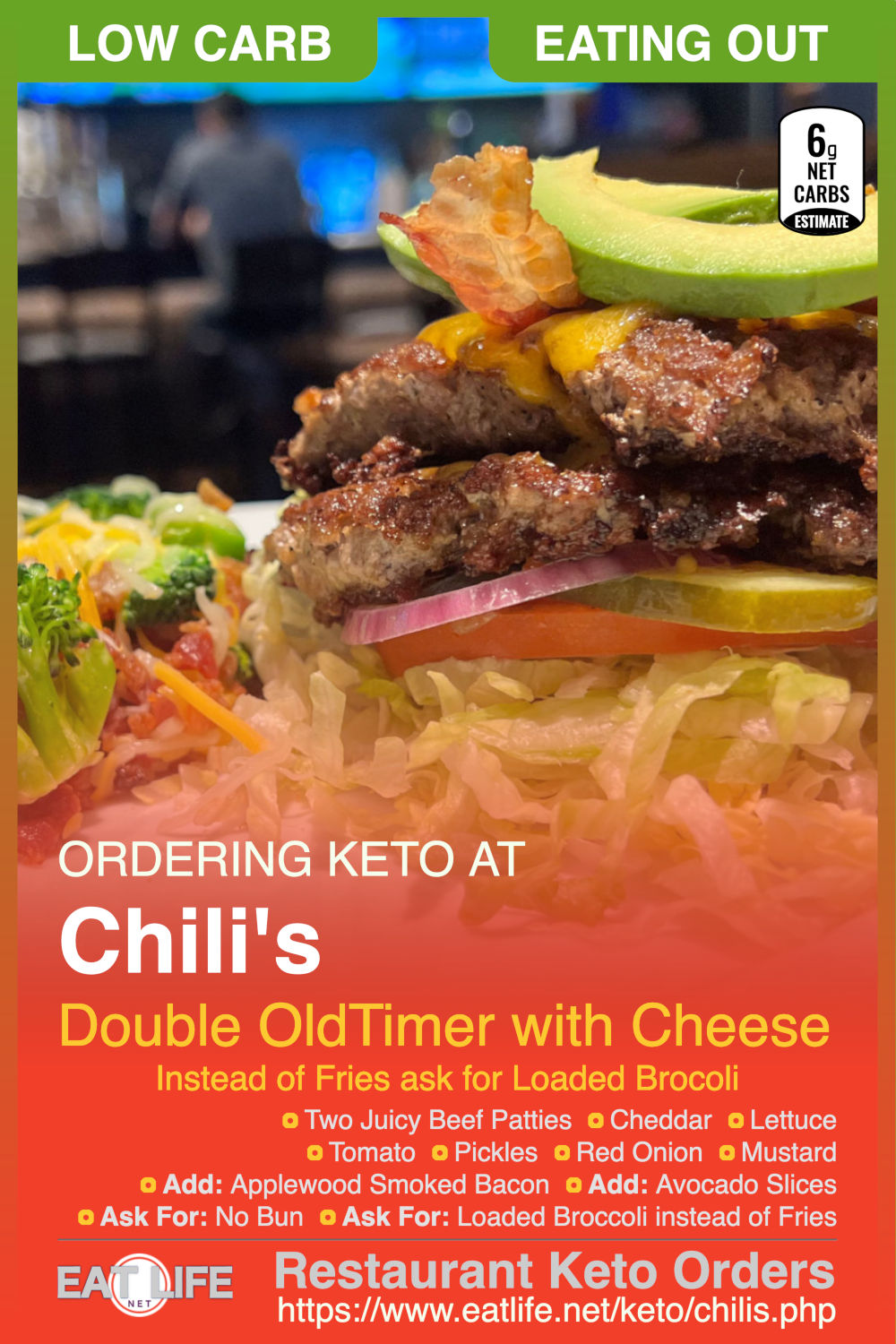 Chilis Keto Double Oldtimer With Cheese