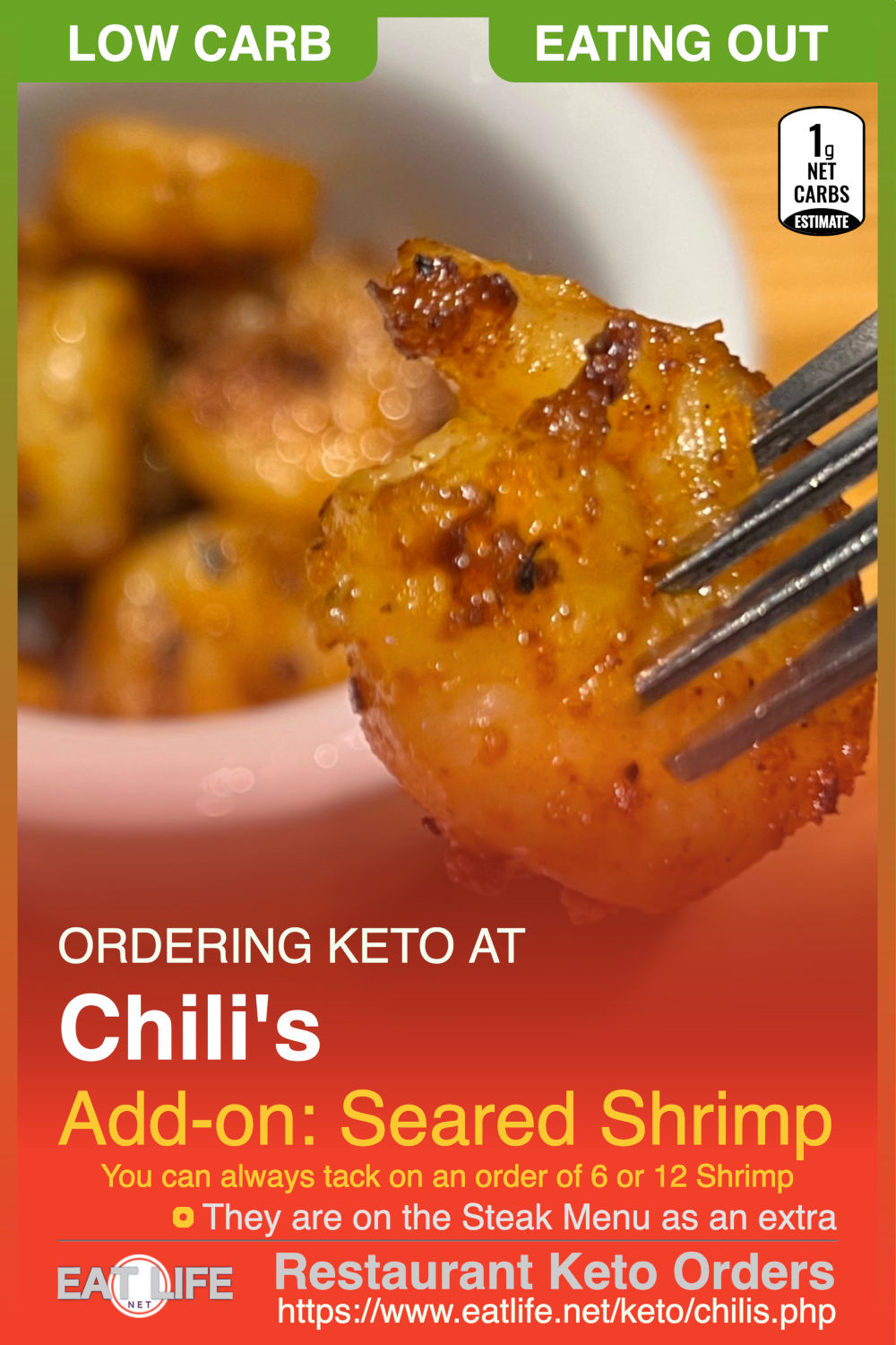 Chilis Keto Seared Shrimp