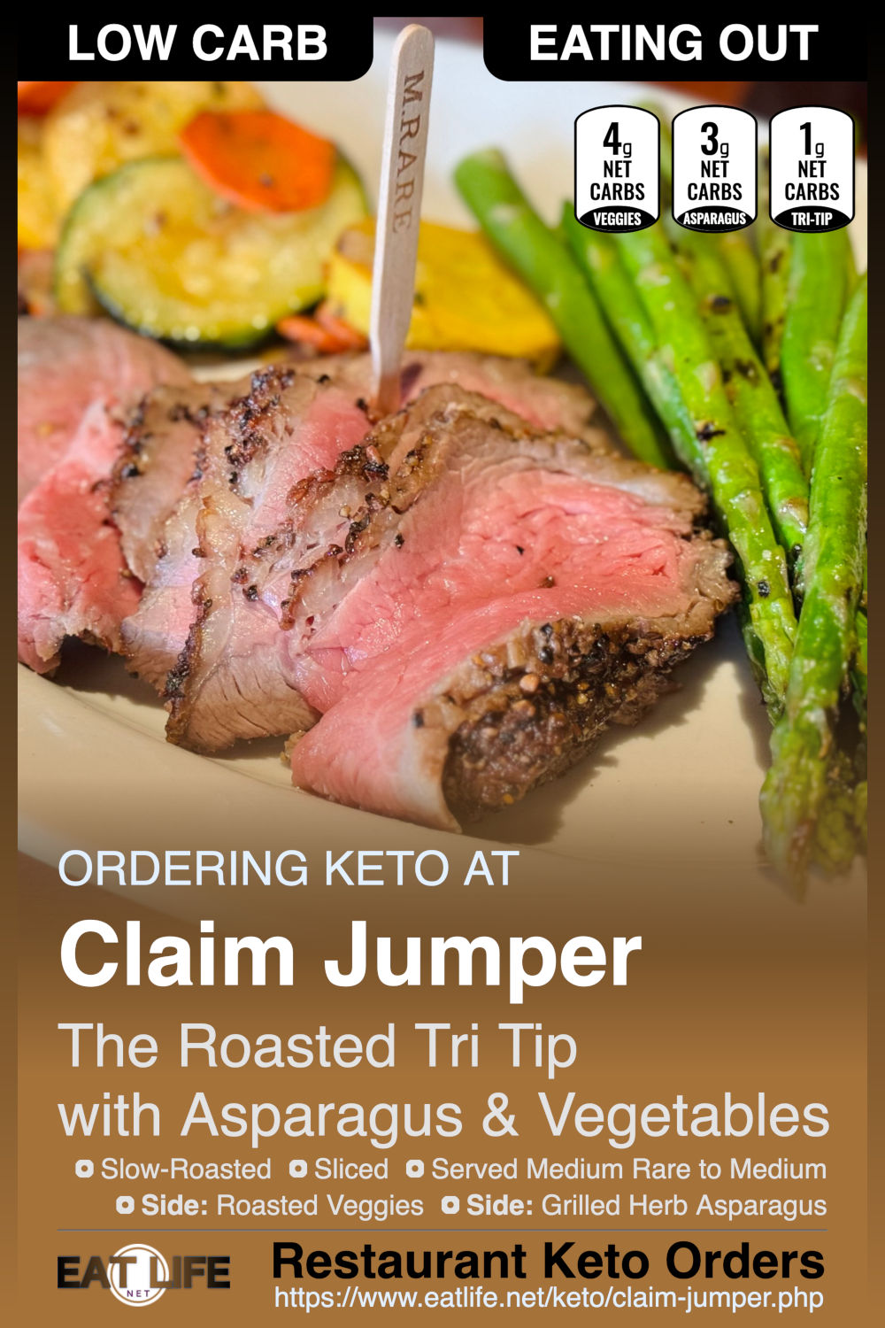 Claim Jumper Keto Roasted Tri Tip