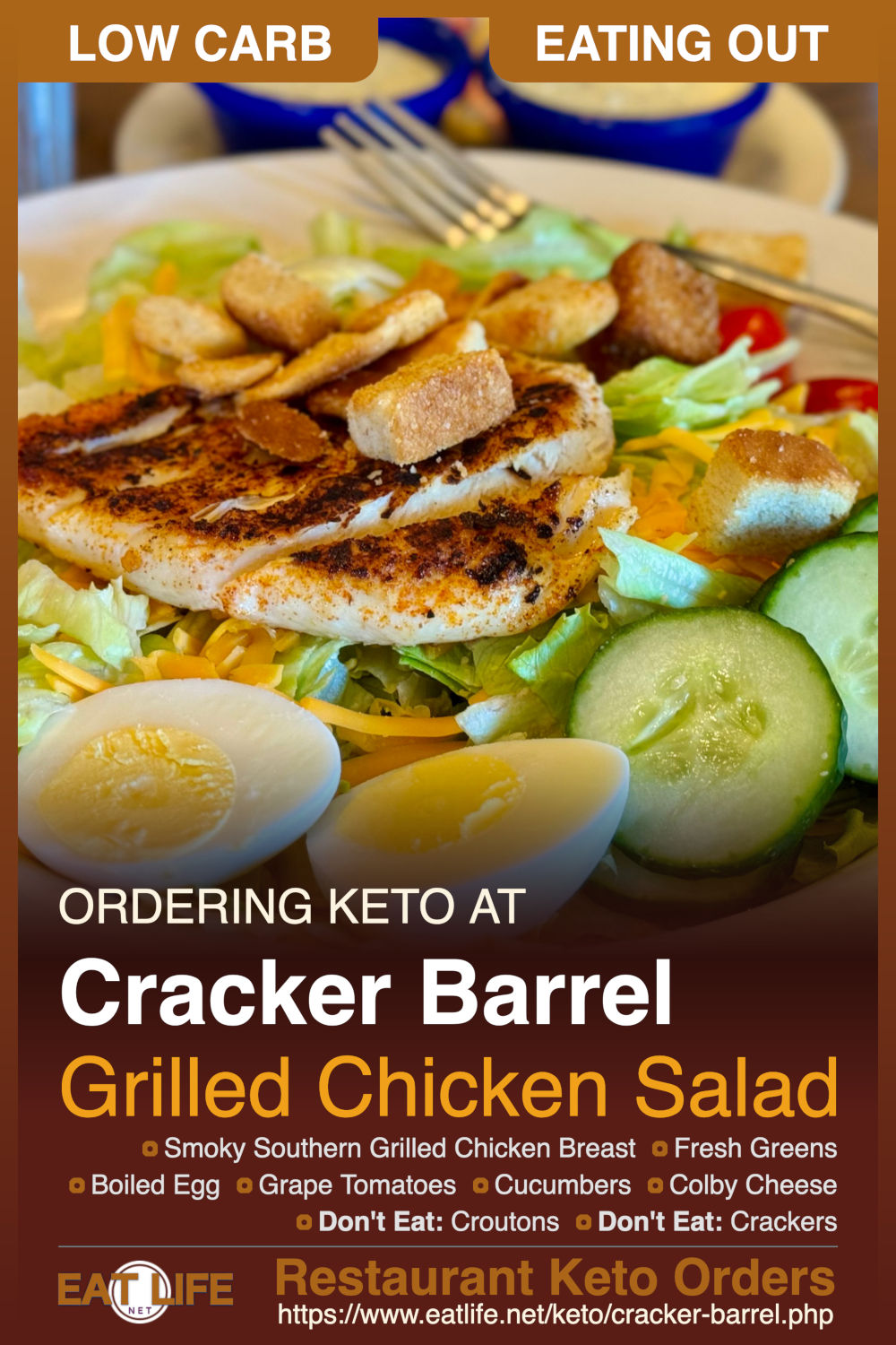 Cracker Barrel Keto Grilled Chicken Salad