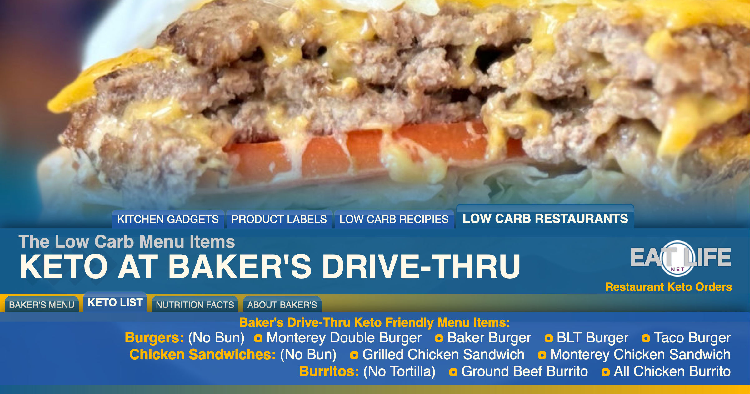 Low Carb at Baker's Drive-Thru