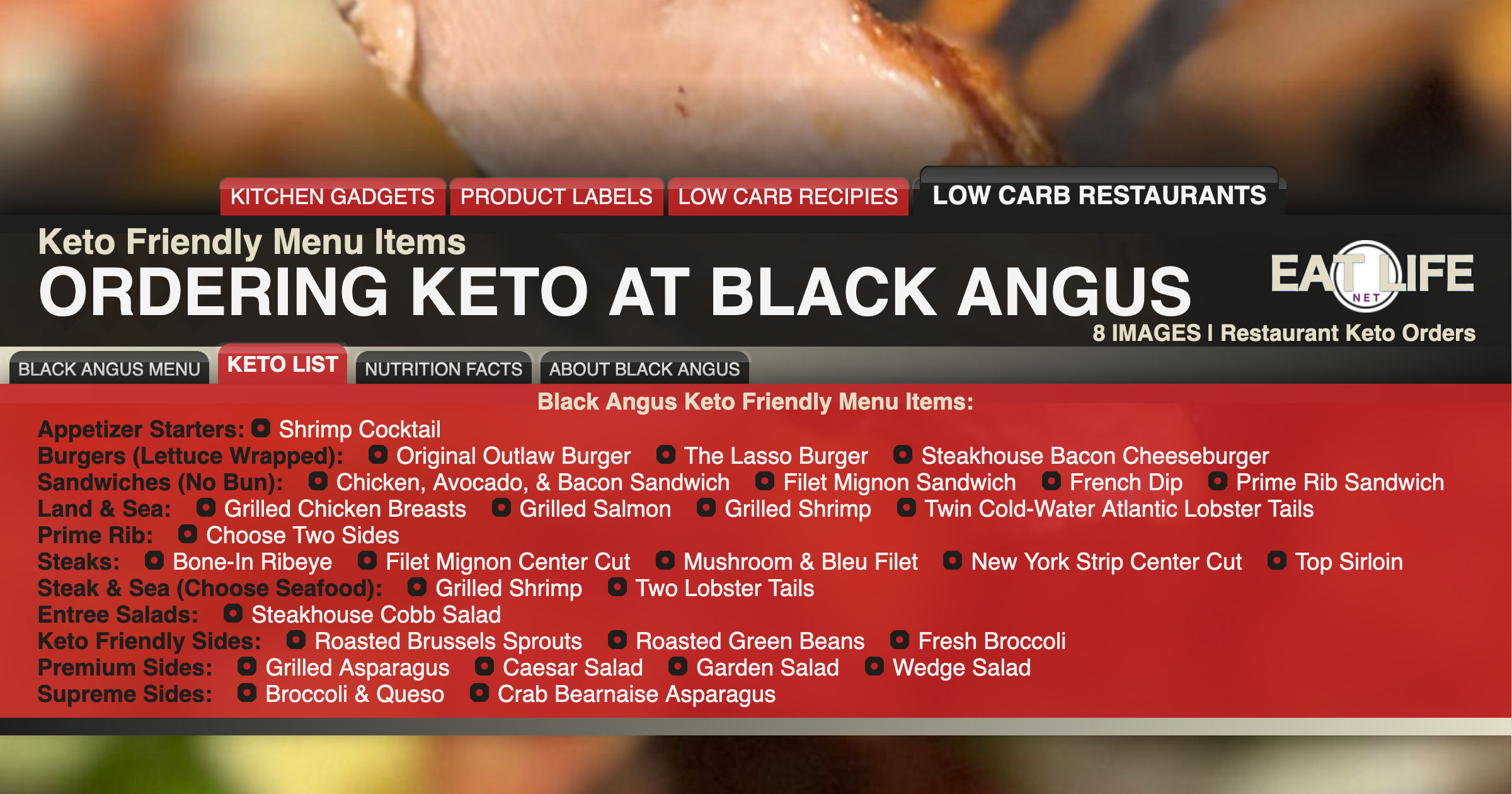 Low Carb at Black Angus