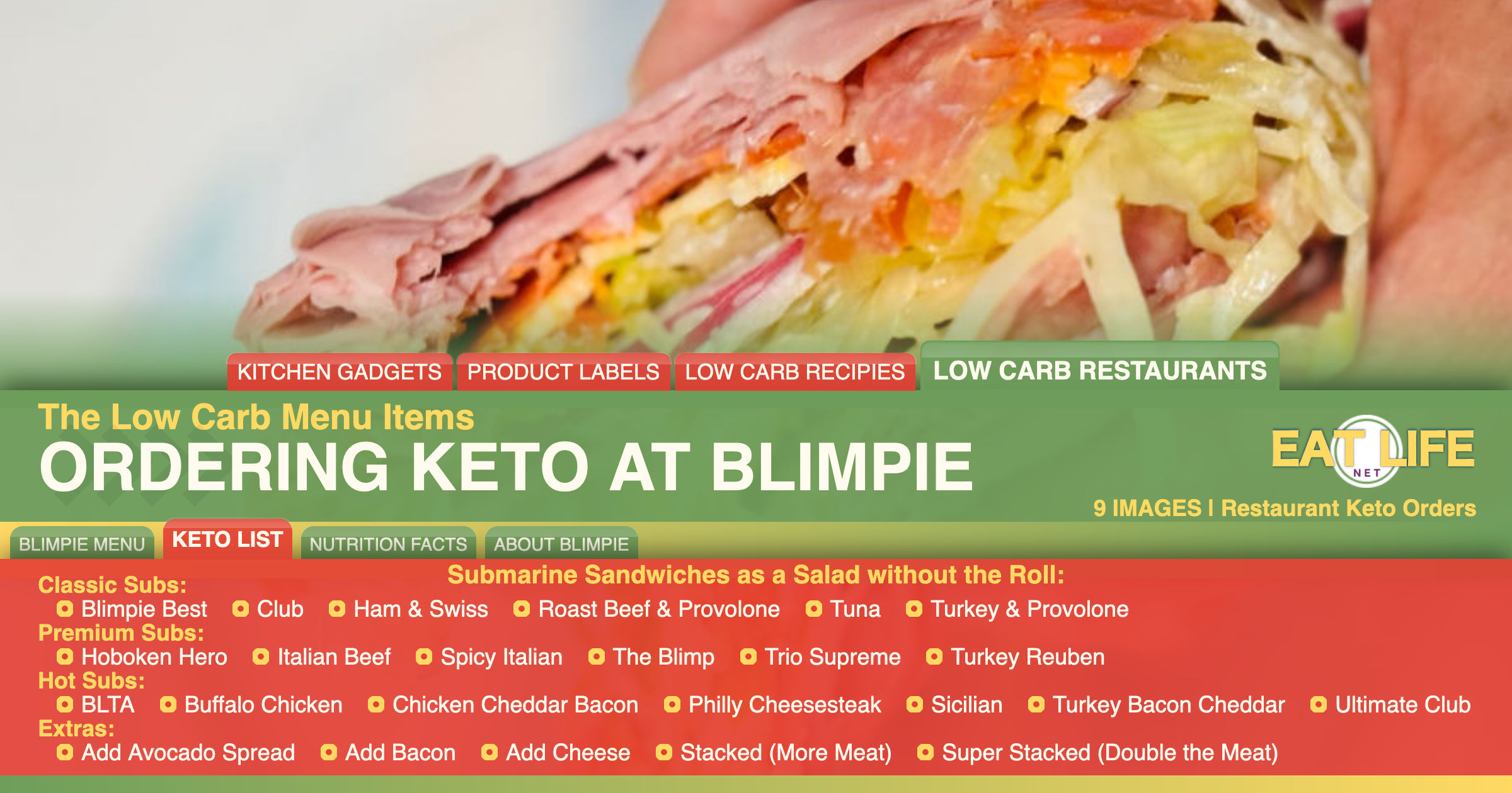 Low Carb at Blimpie