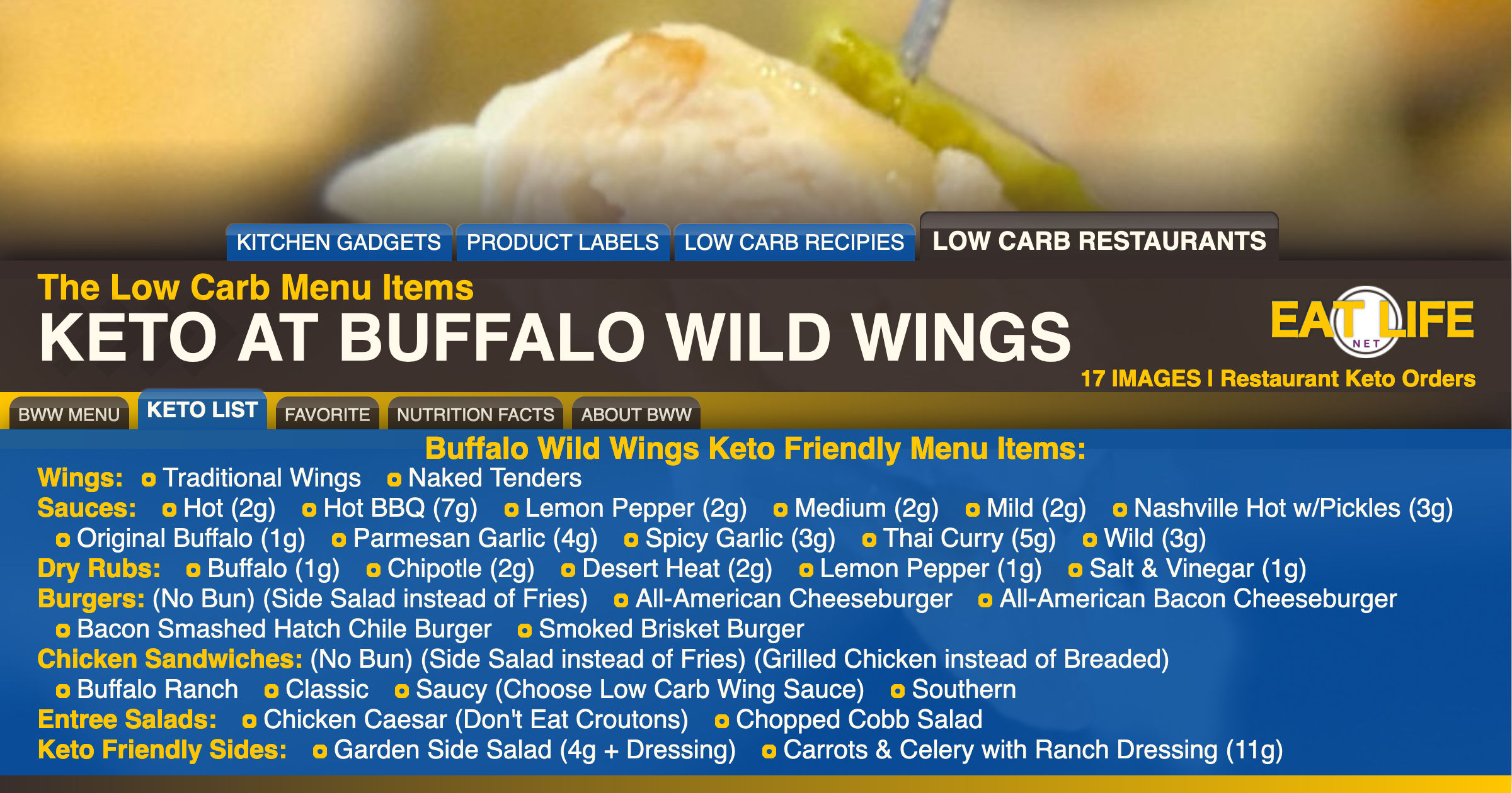 Low Carb at Buffalo Wild Wings