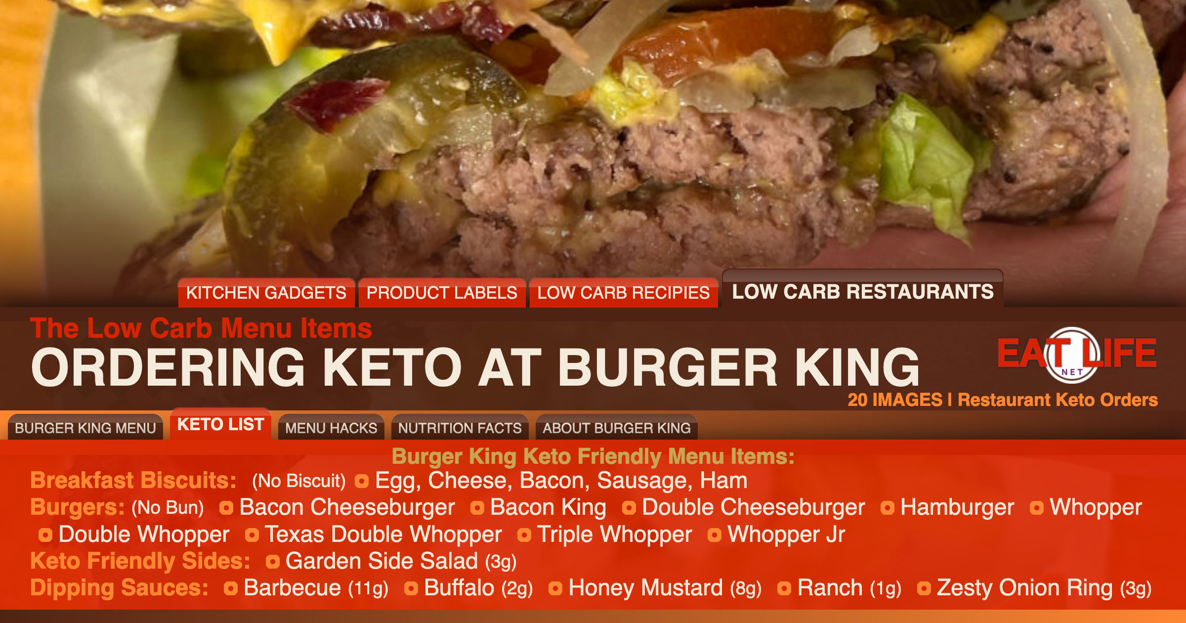 Low Carb at Burger King