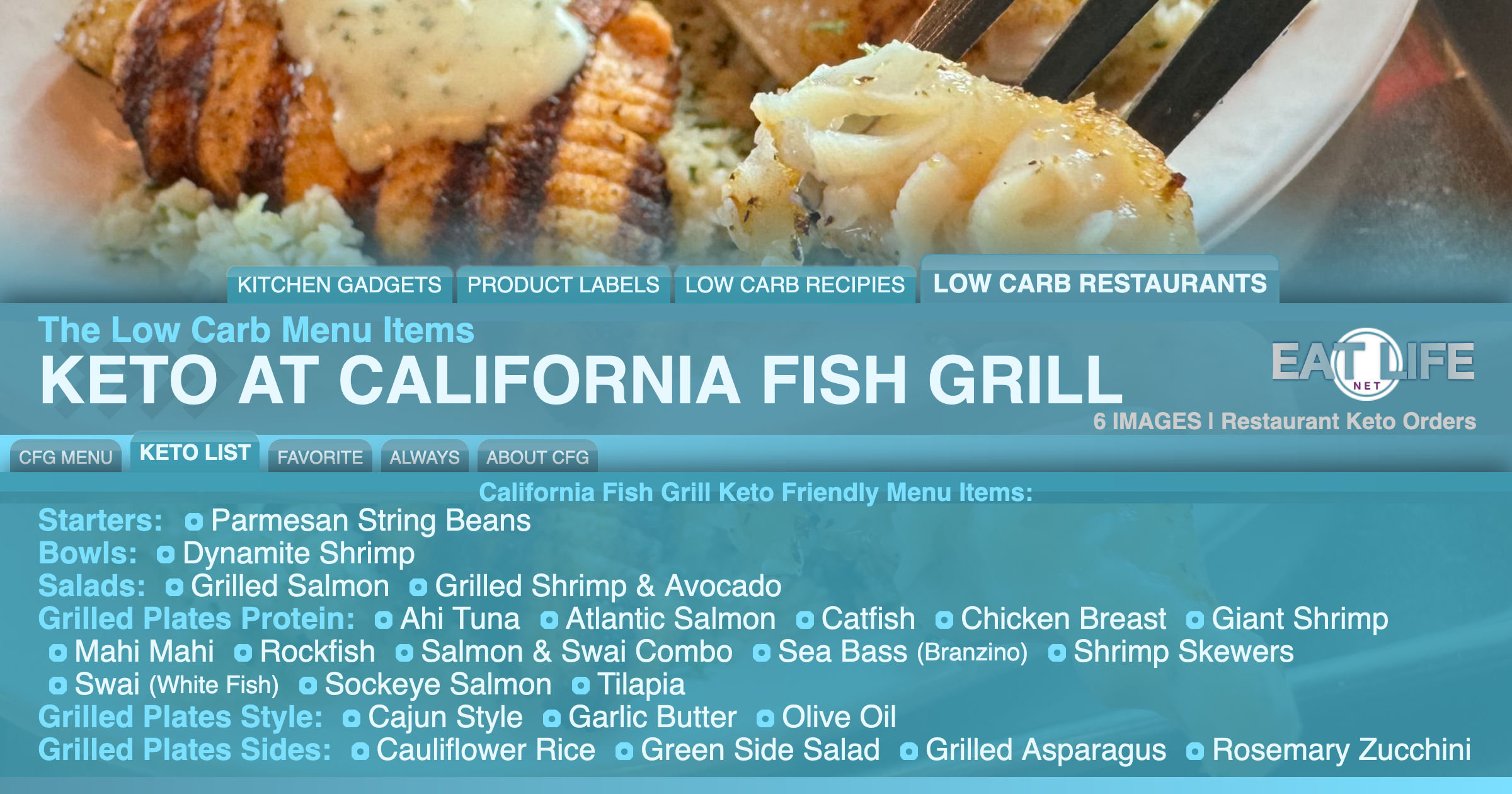 Low Carb at California Fish Grill