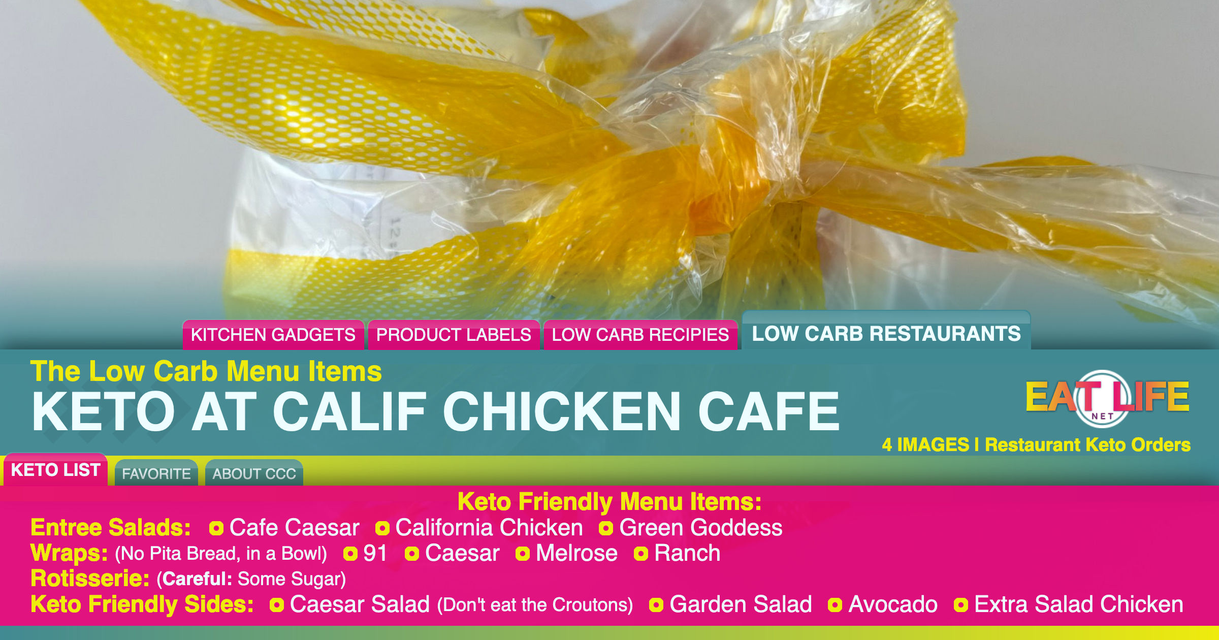 Low Carb at Calif Chicken Cafe