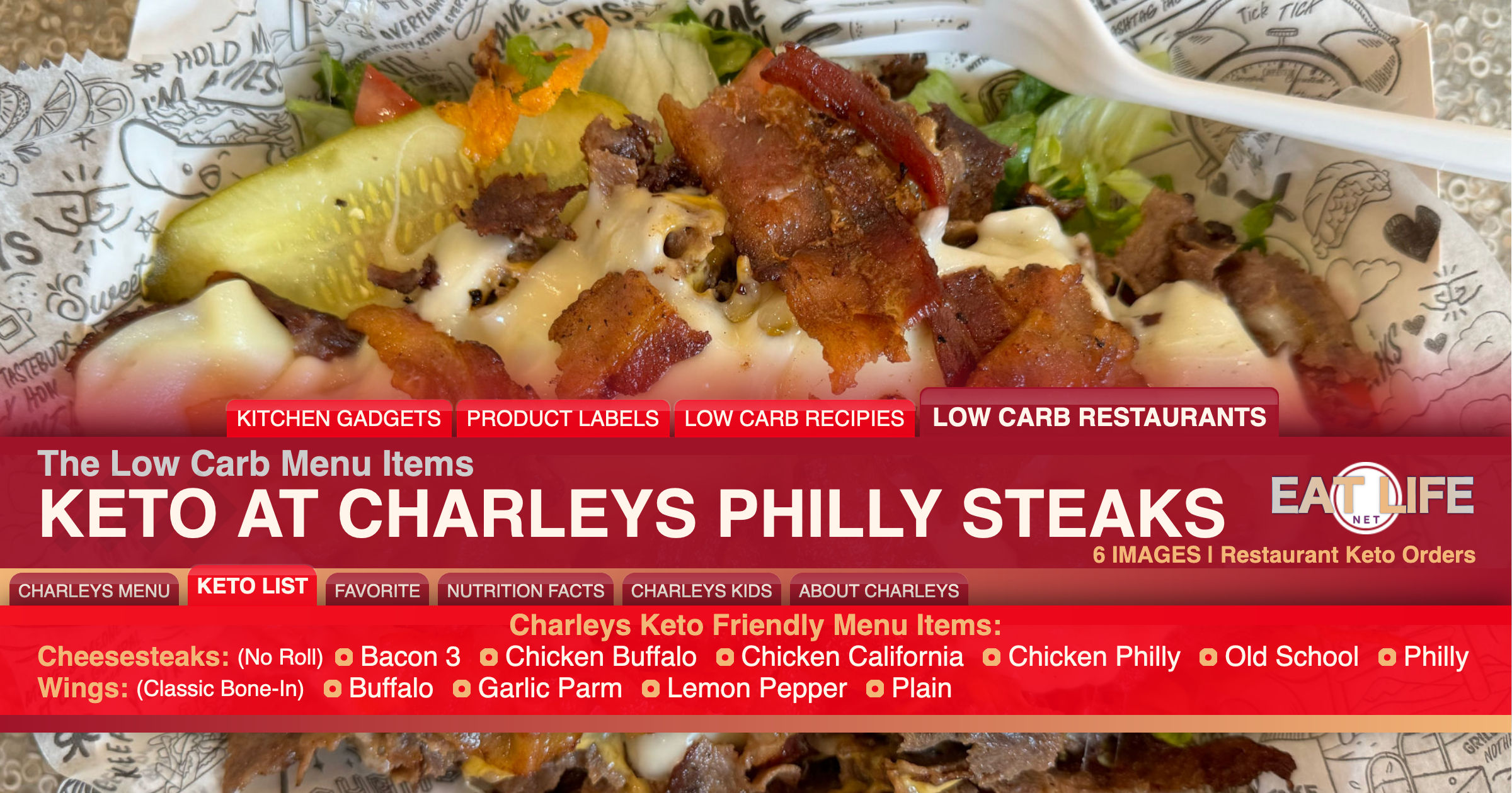 Low Carb at Charleys Philly Steaks