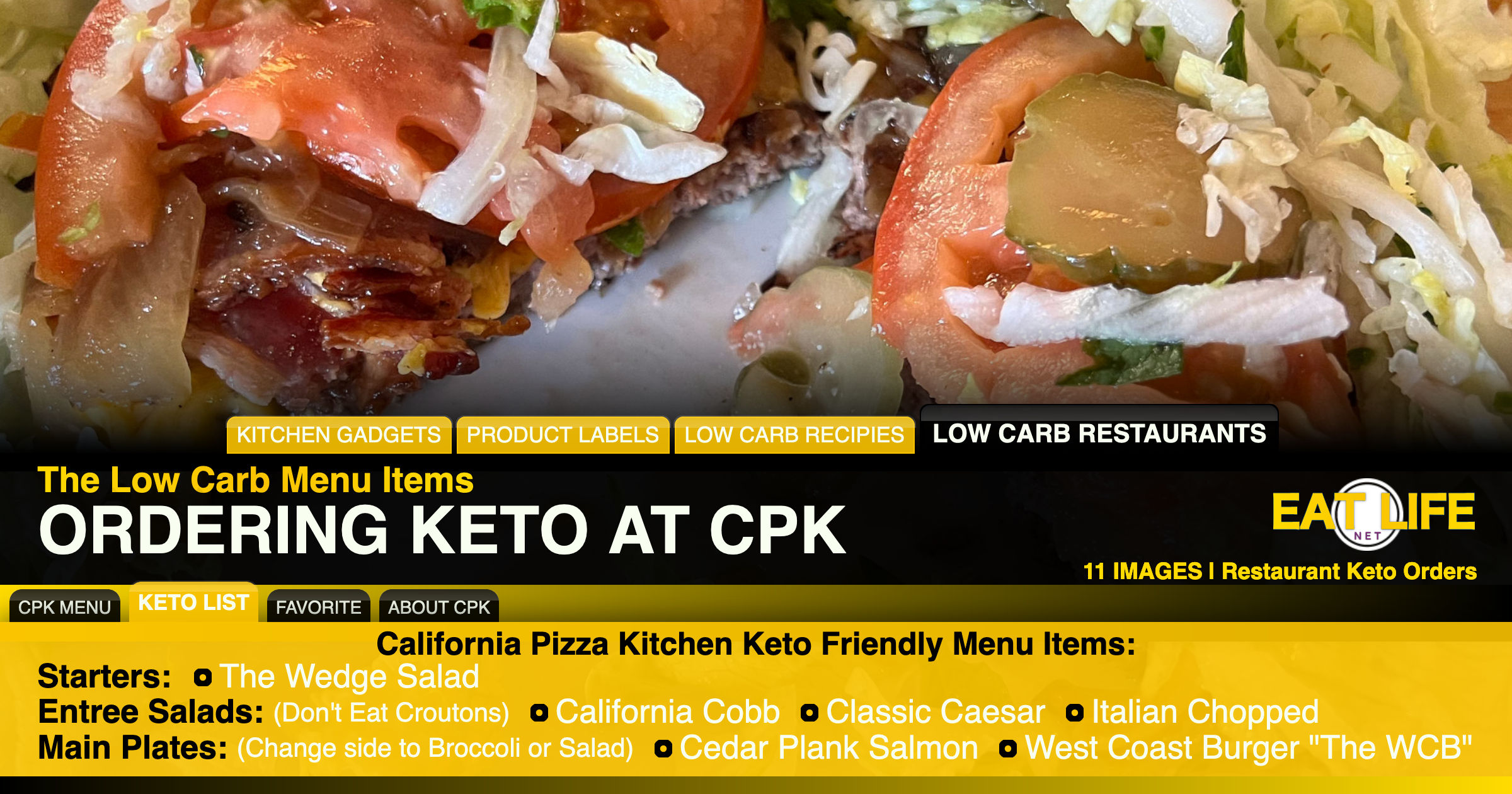 Low Carb at California Pizza Kitchen