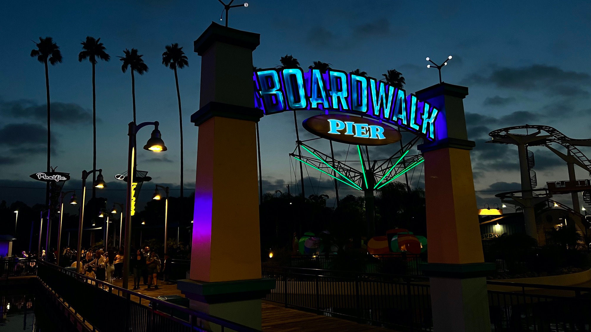 Knott's Berry Farm Boardwalk Pier at Night