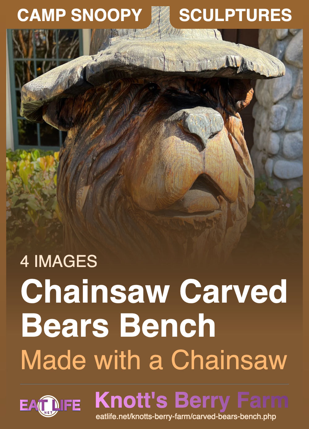 Carved Bears Bench