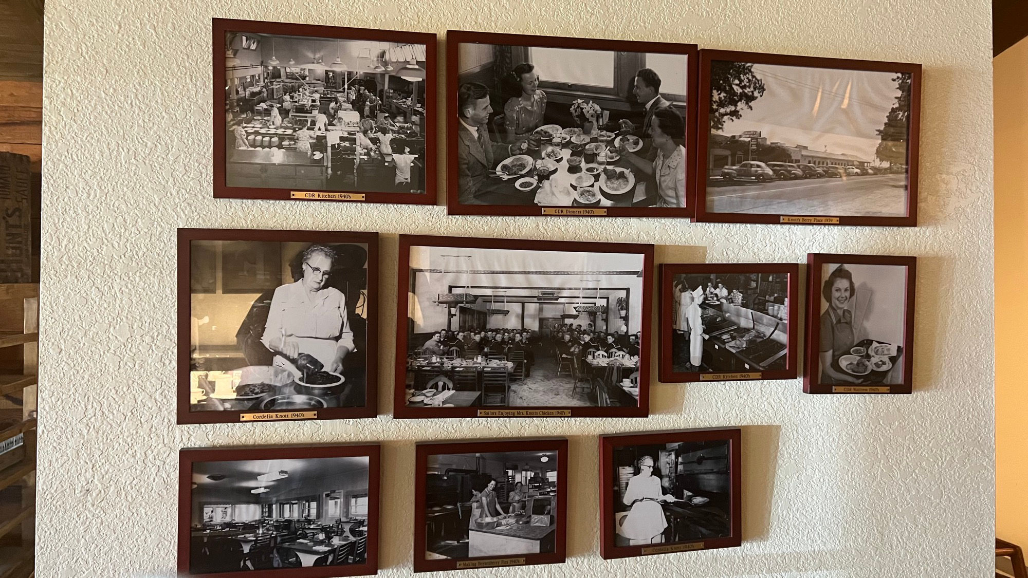 Mrs. Knott's Chicken Dinner Restaurant Photos on the Wall