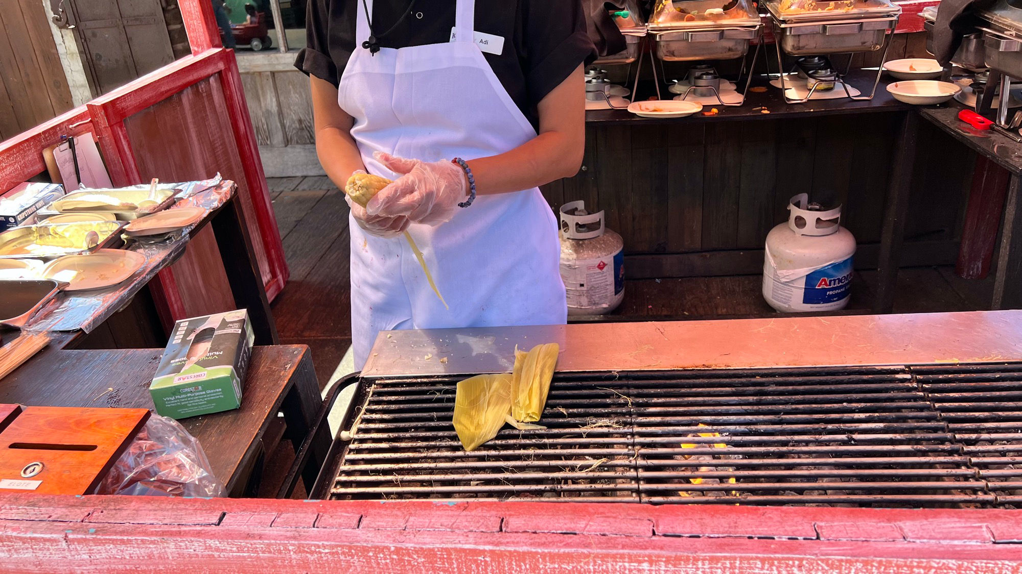 Boysenberry Festival Chow House Booth Shucking