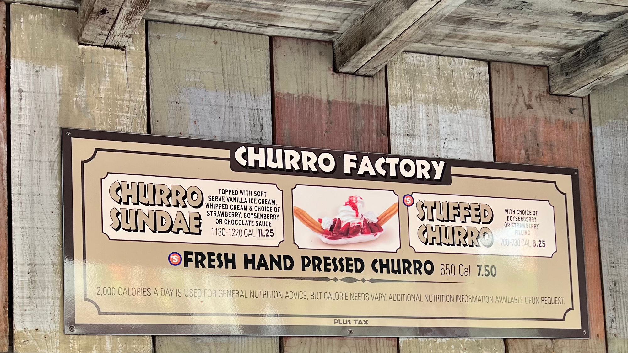 Churro Factory Menu