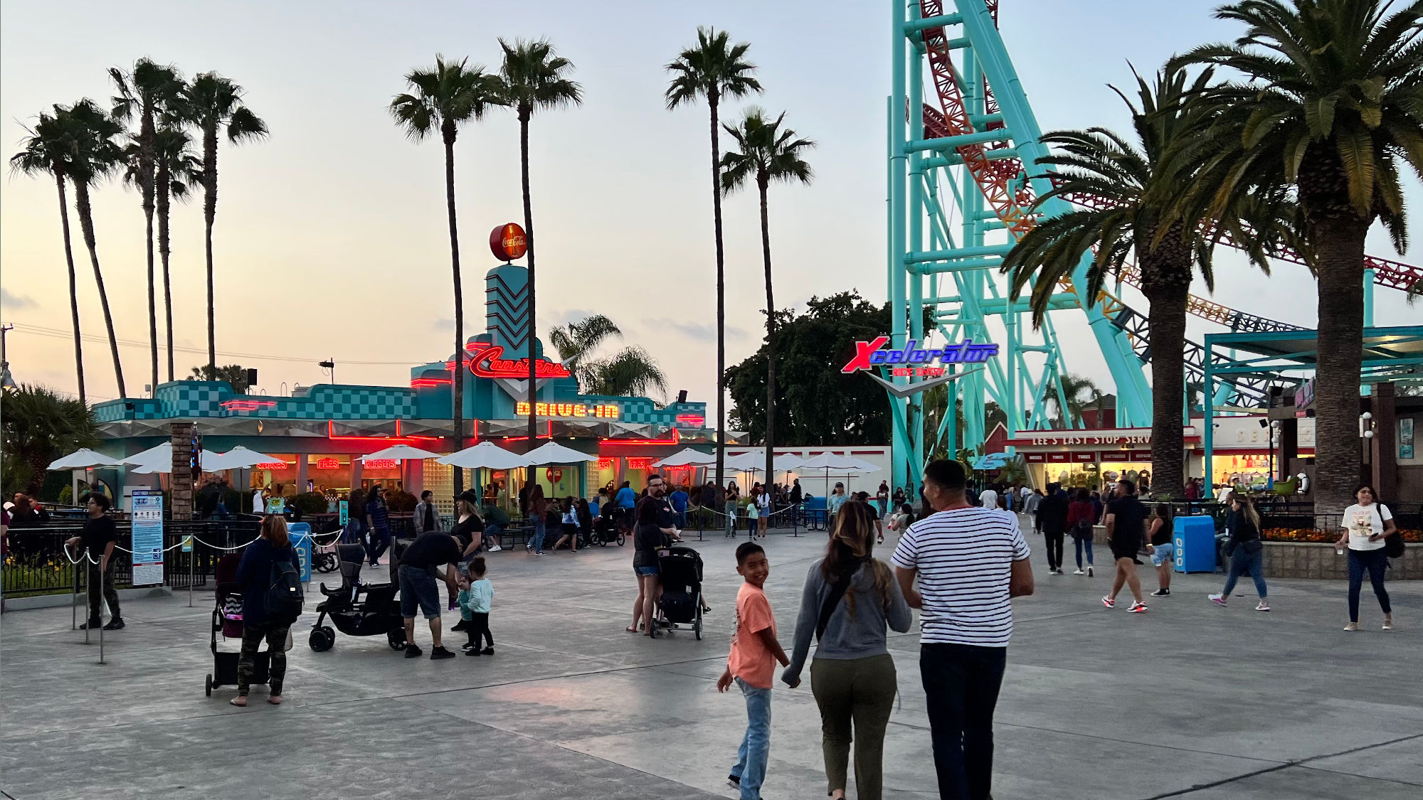 Coaster's Drive In is right next to Xcelerator