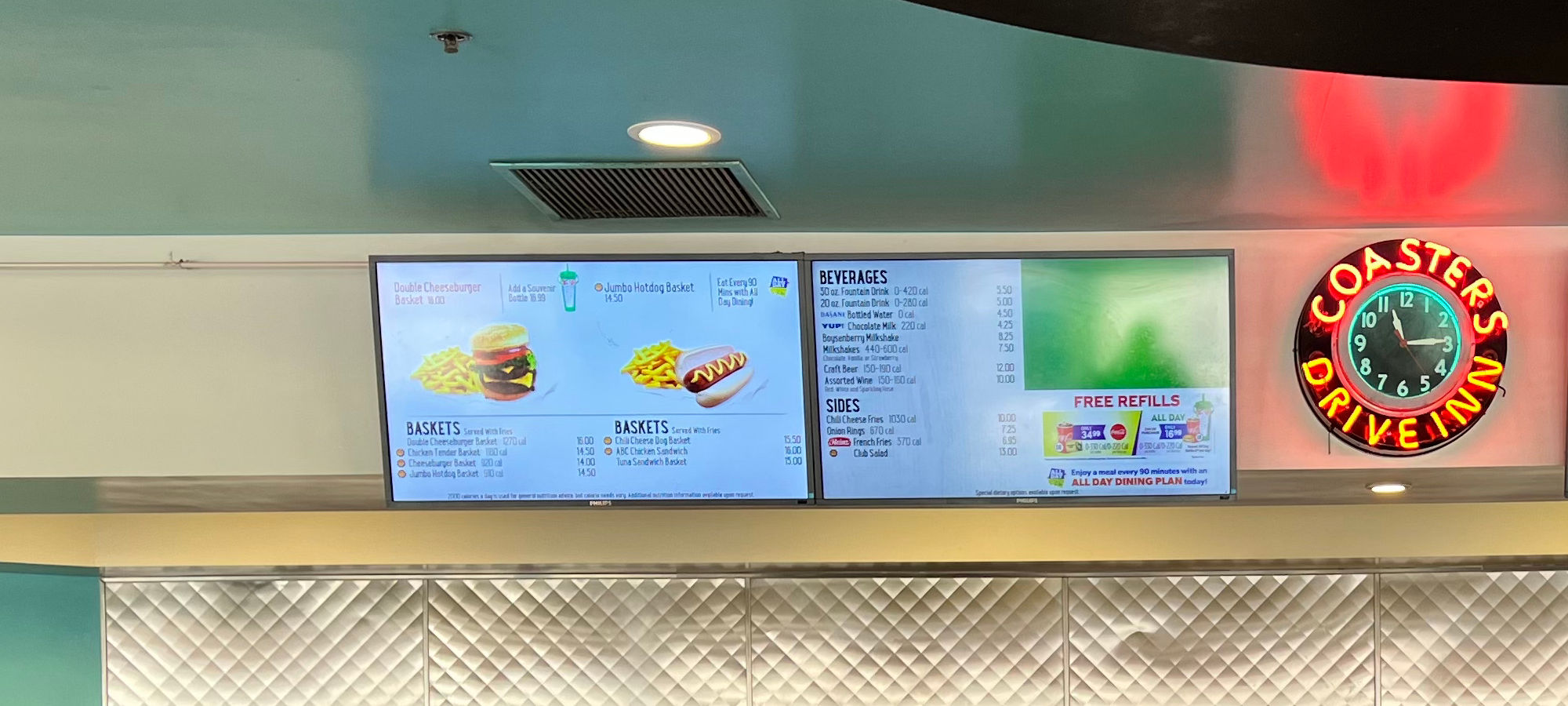 Coasters Drive In Menu