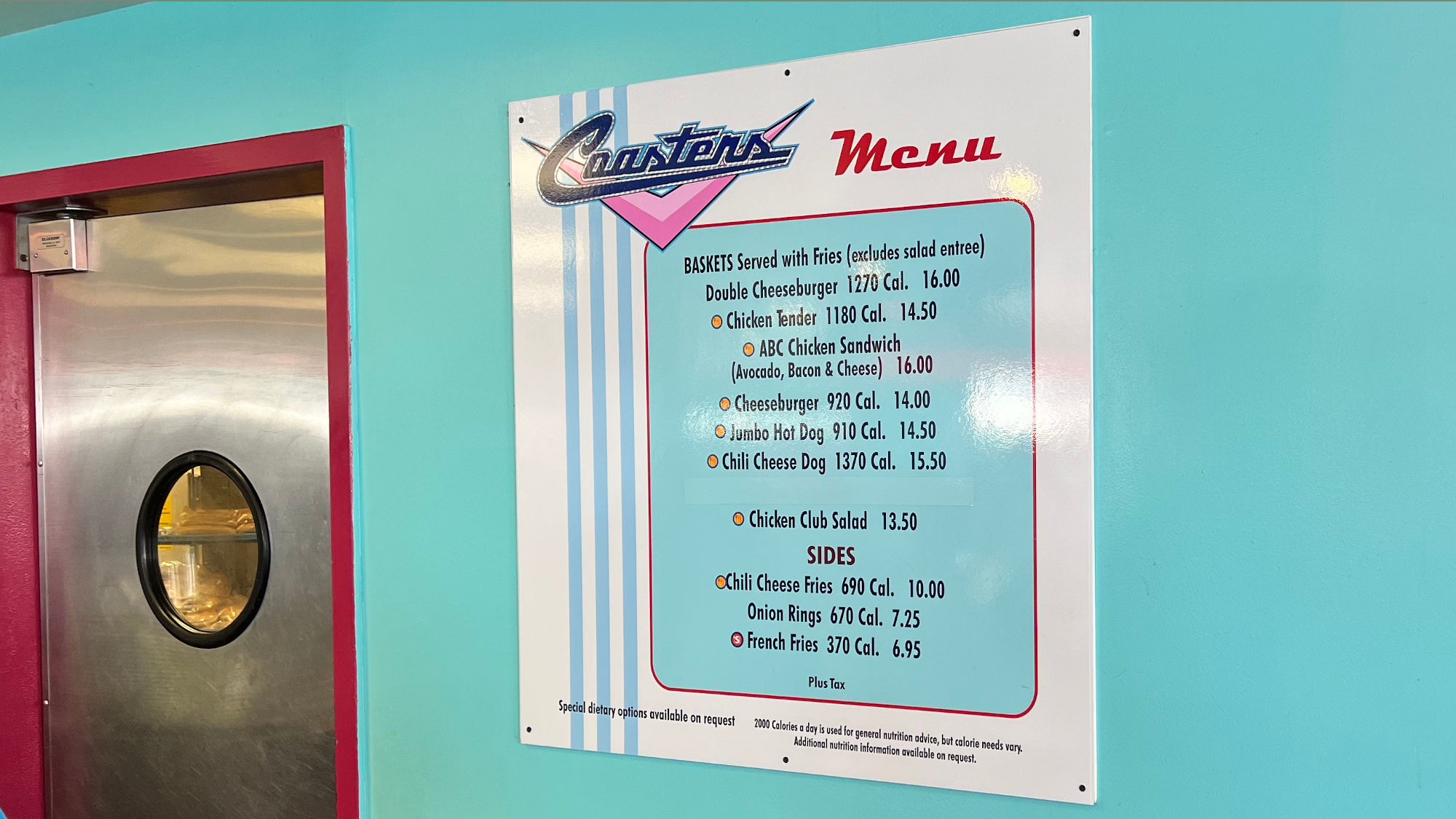 Coasters Drive In Menu