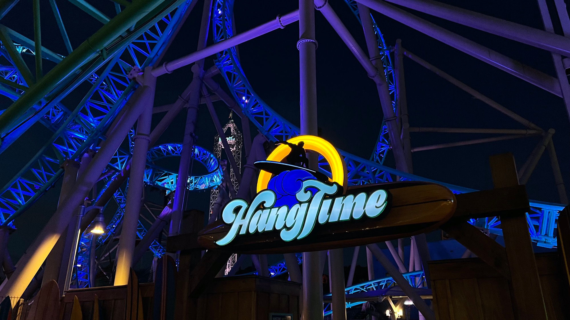 HangTime Sign at Night