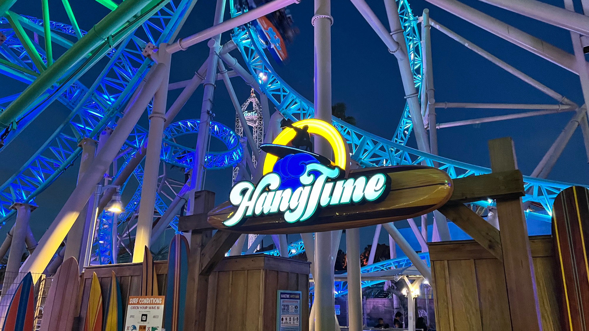 HangTime Sign at Night